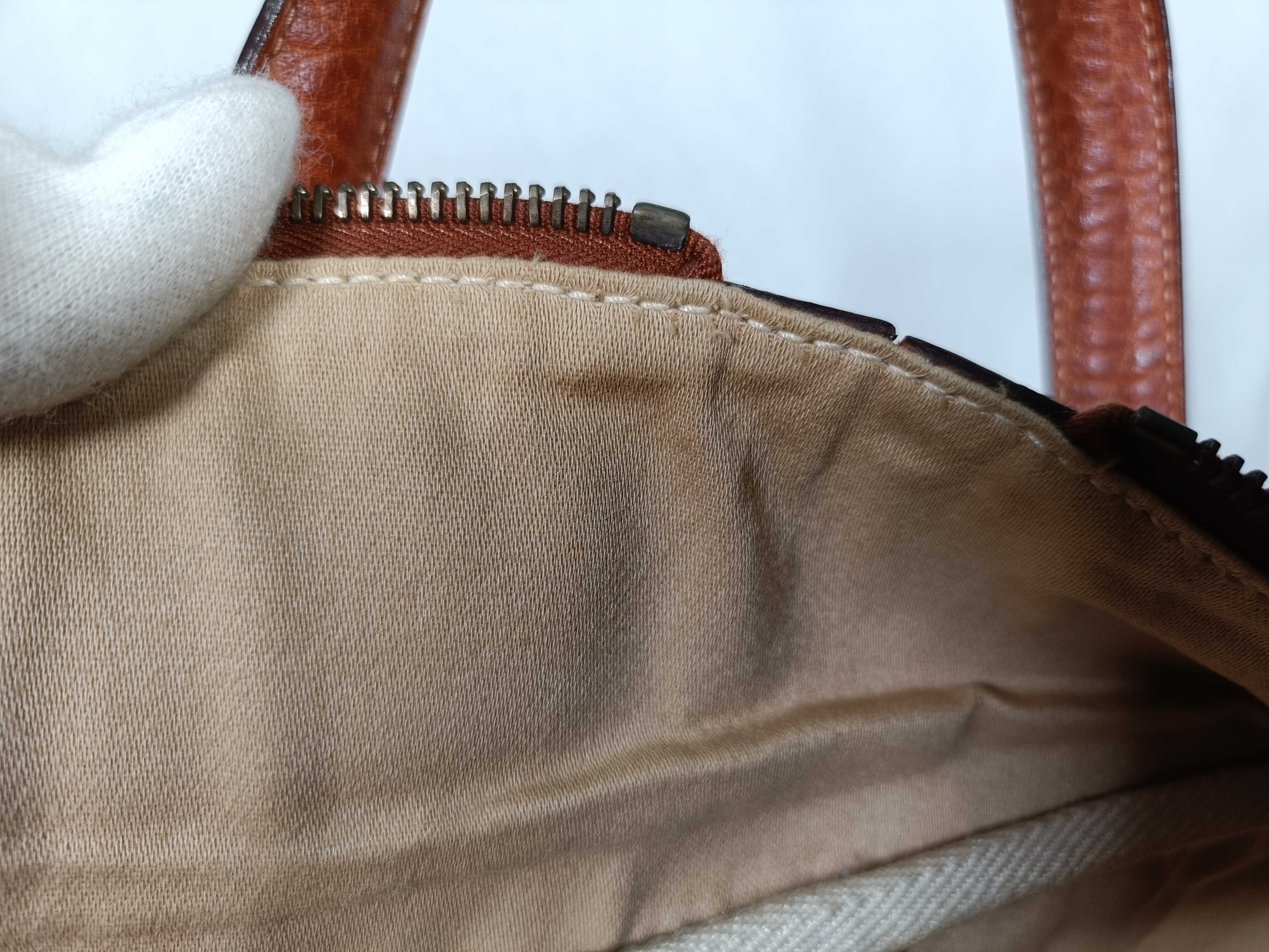 Victoria 43 Buffalo x Toile Officier Brown Gold Hardware G: 2003 Tote Bag — view 14