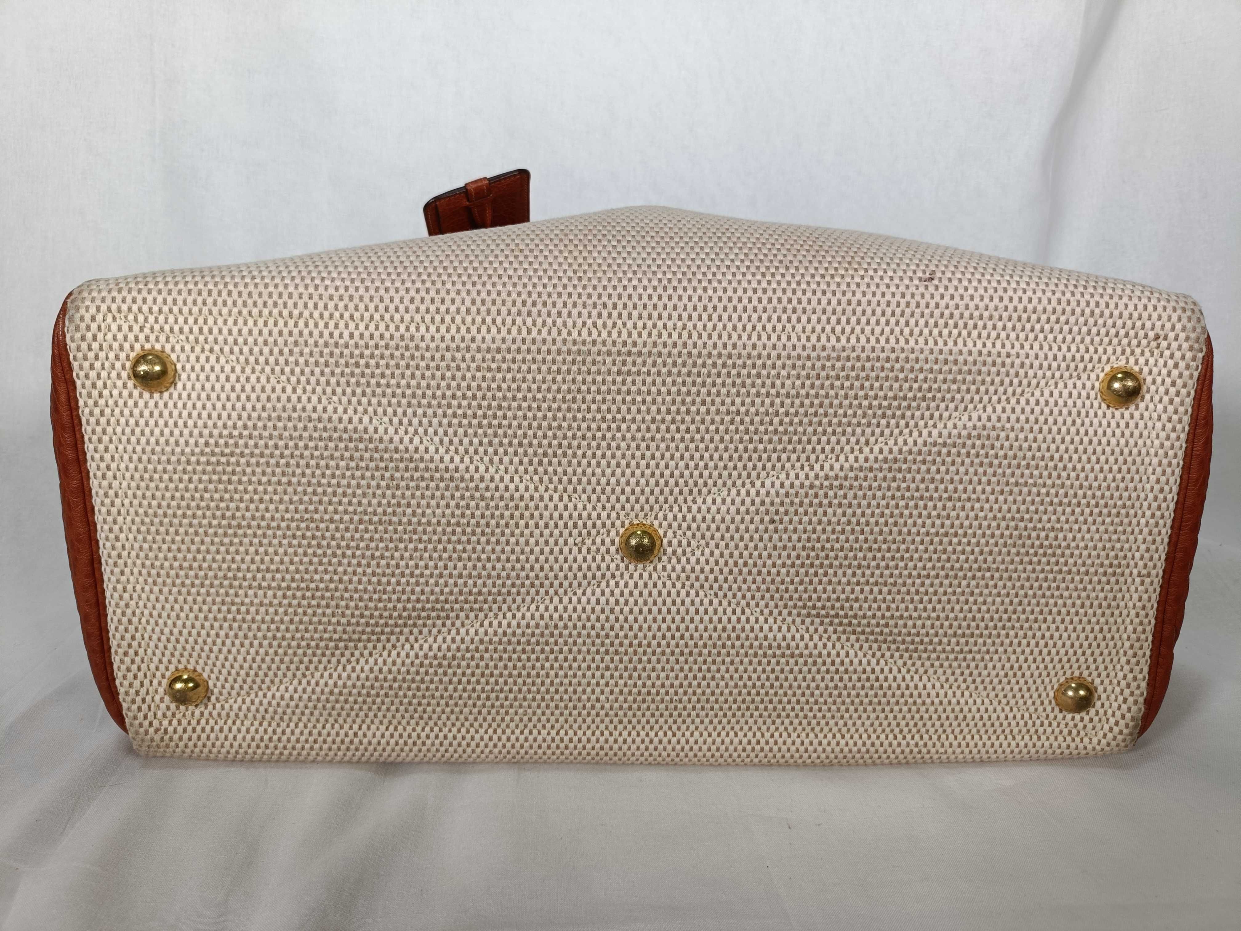 Victoria 43 Buffalo x Toile Officier Brown Gold Hardware G: 2003 Tote Bag — view 3