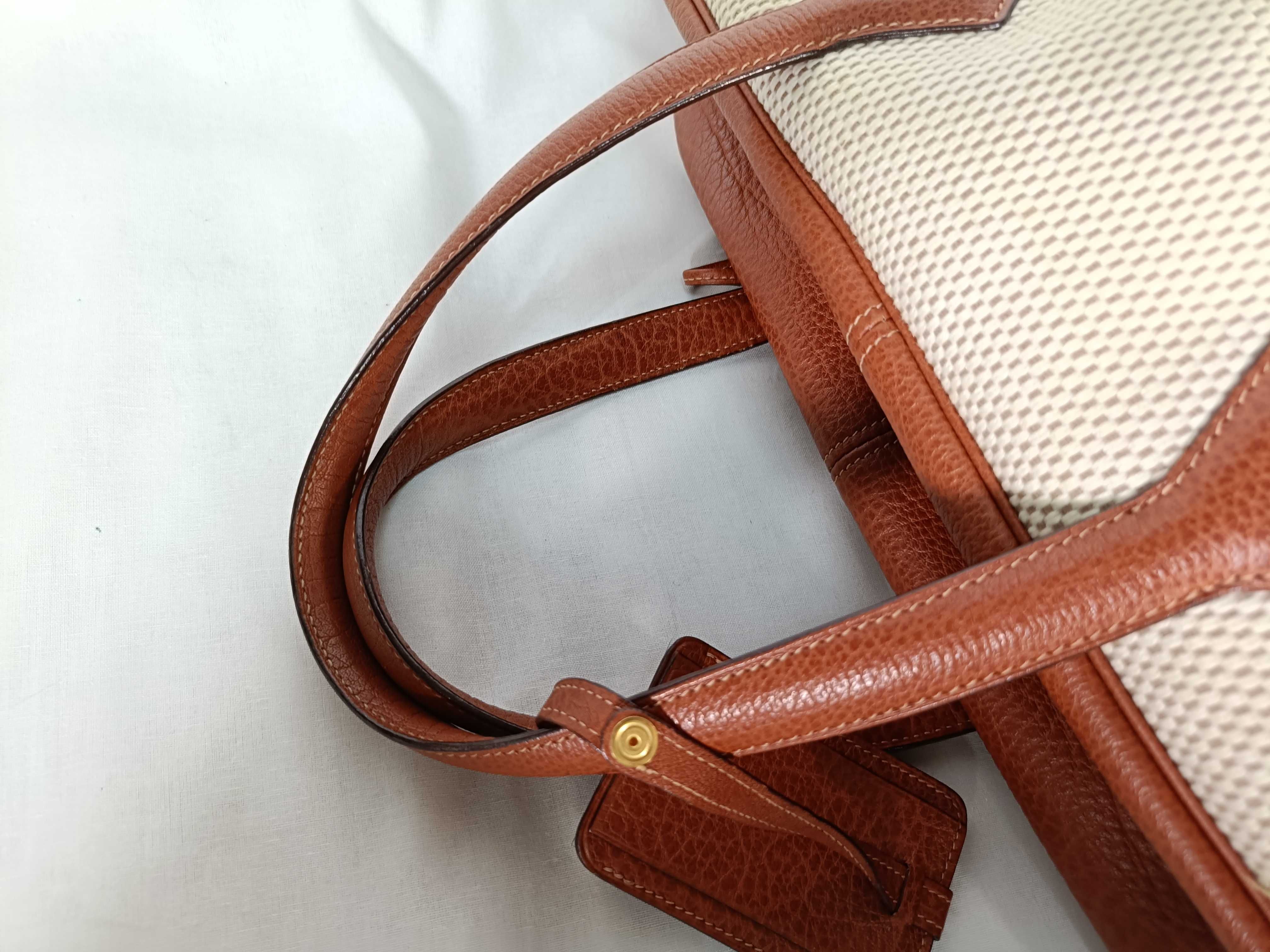 Victoria 43 Buffalo x Toile Officier Brown Gold Hardware G: 2003 Tote Bag — view 7