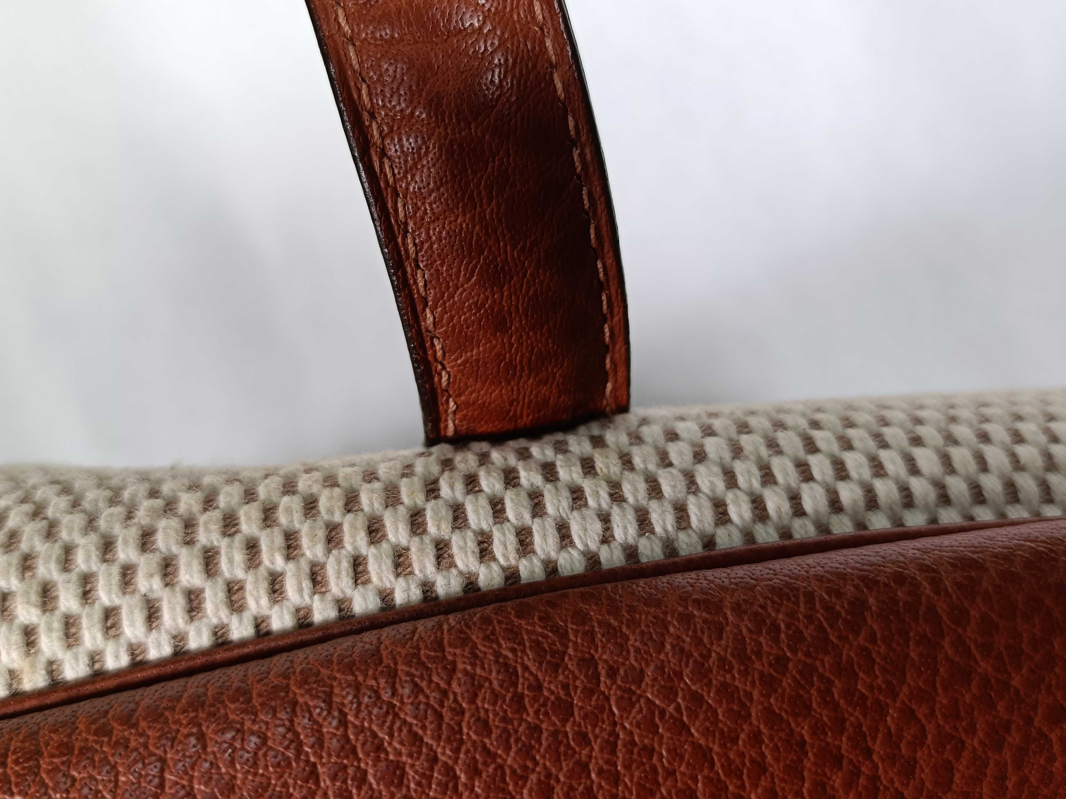 Victoria 43 Buffalo x Toile Officier Brown Gold Hardware G: 2003 Tote Bag — view 10