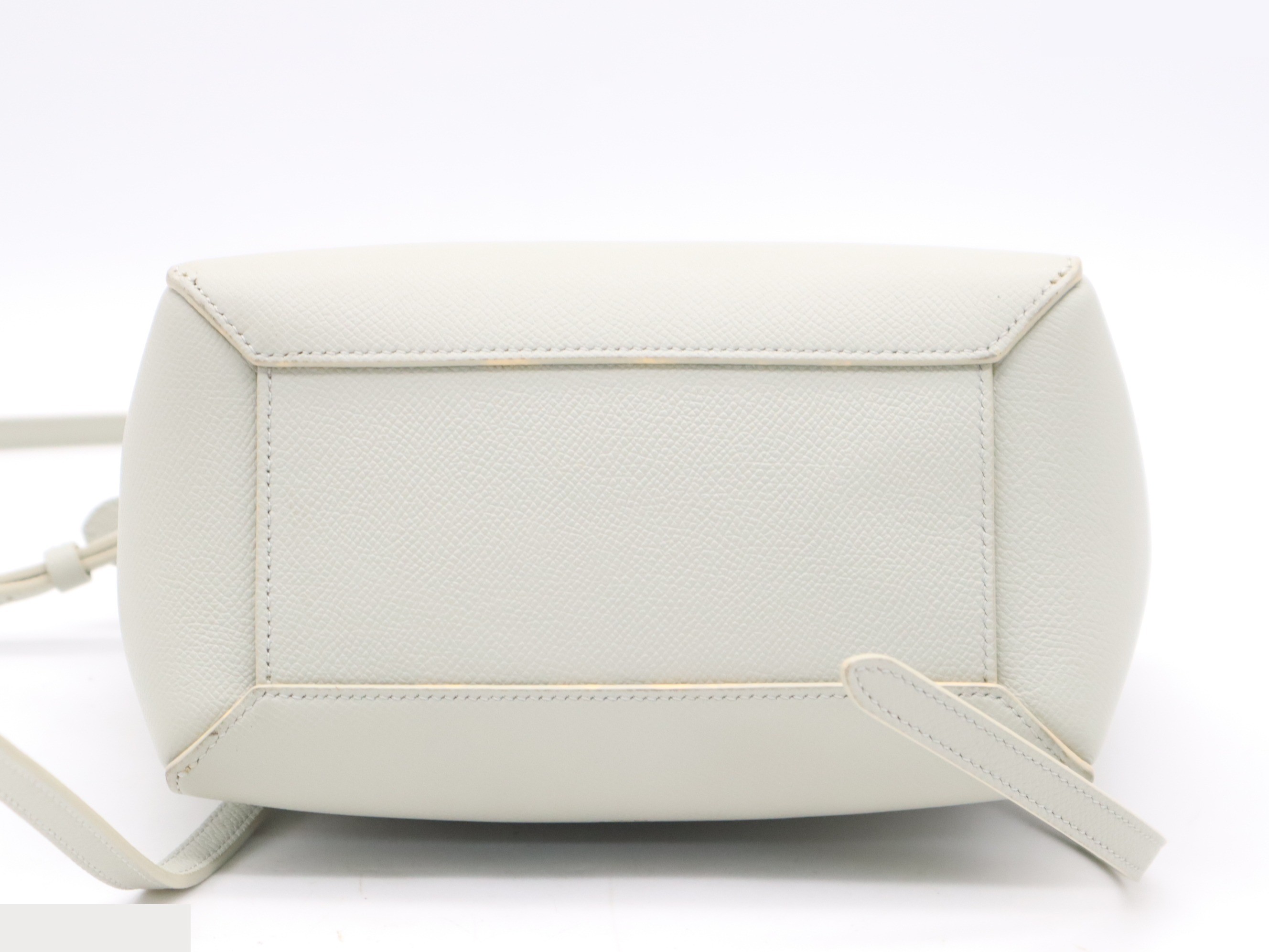Leather Belt Bag Nano 2-Way Handbag Gray Gold Hardware — view 4