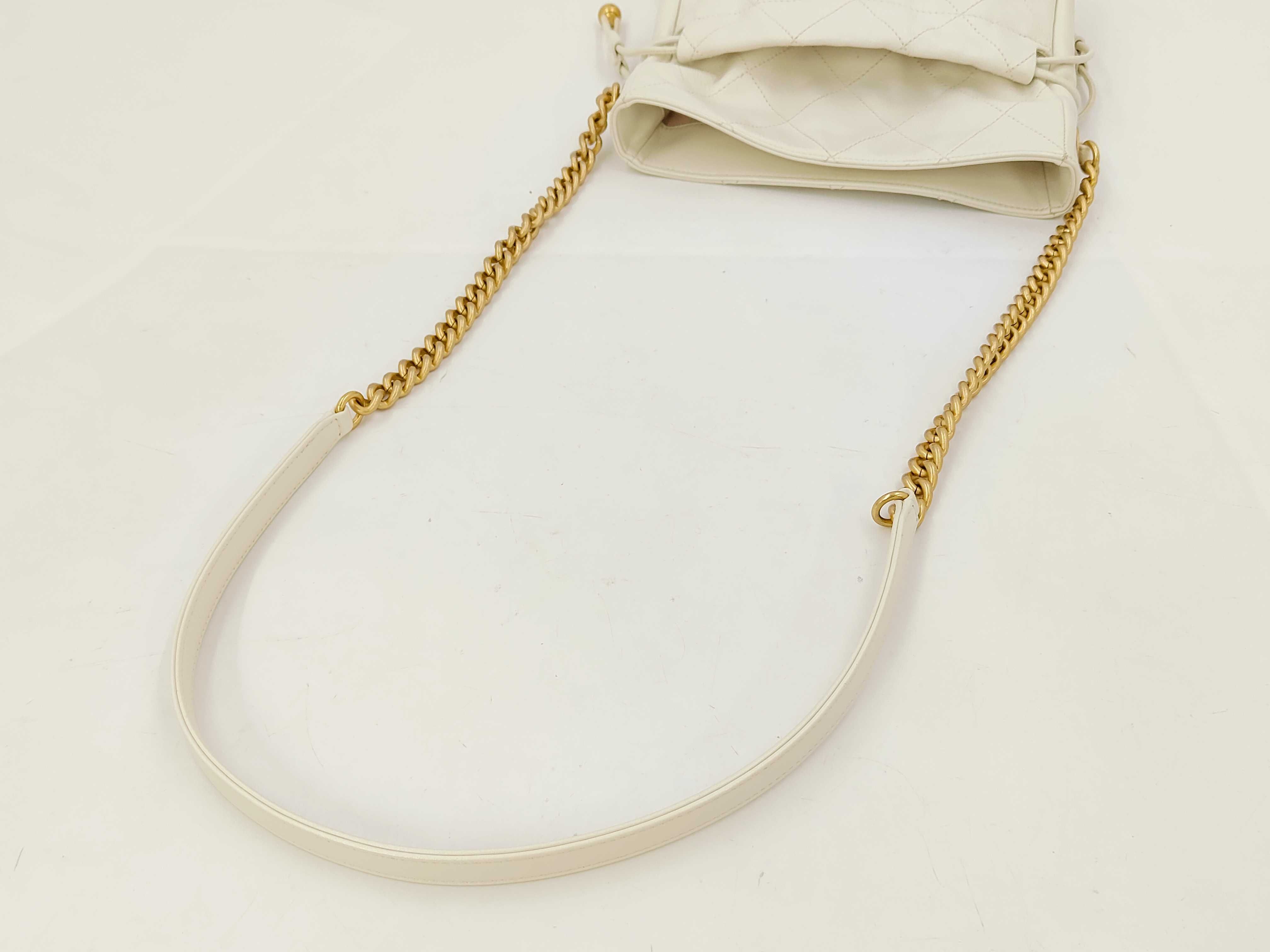 Matelassé Drawstring Chain Shoulder Bag — view 3