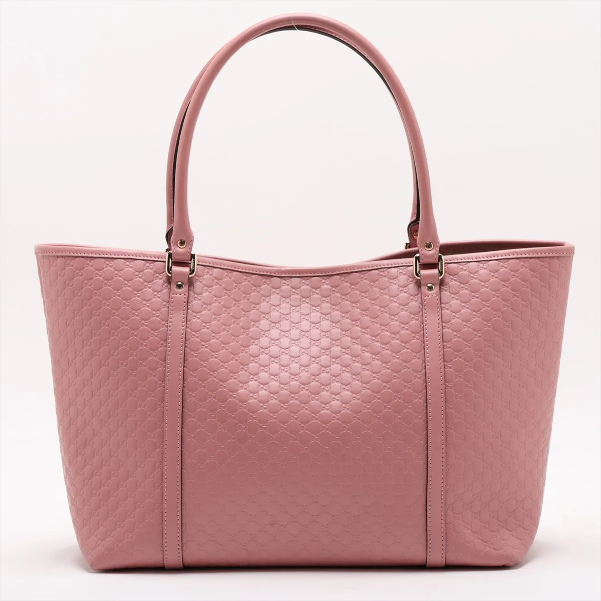 Microguccissima Leather Tote Bag, Pink, 449647 (Outlet) — view 2