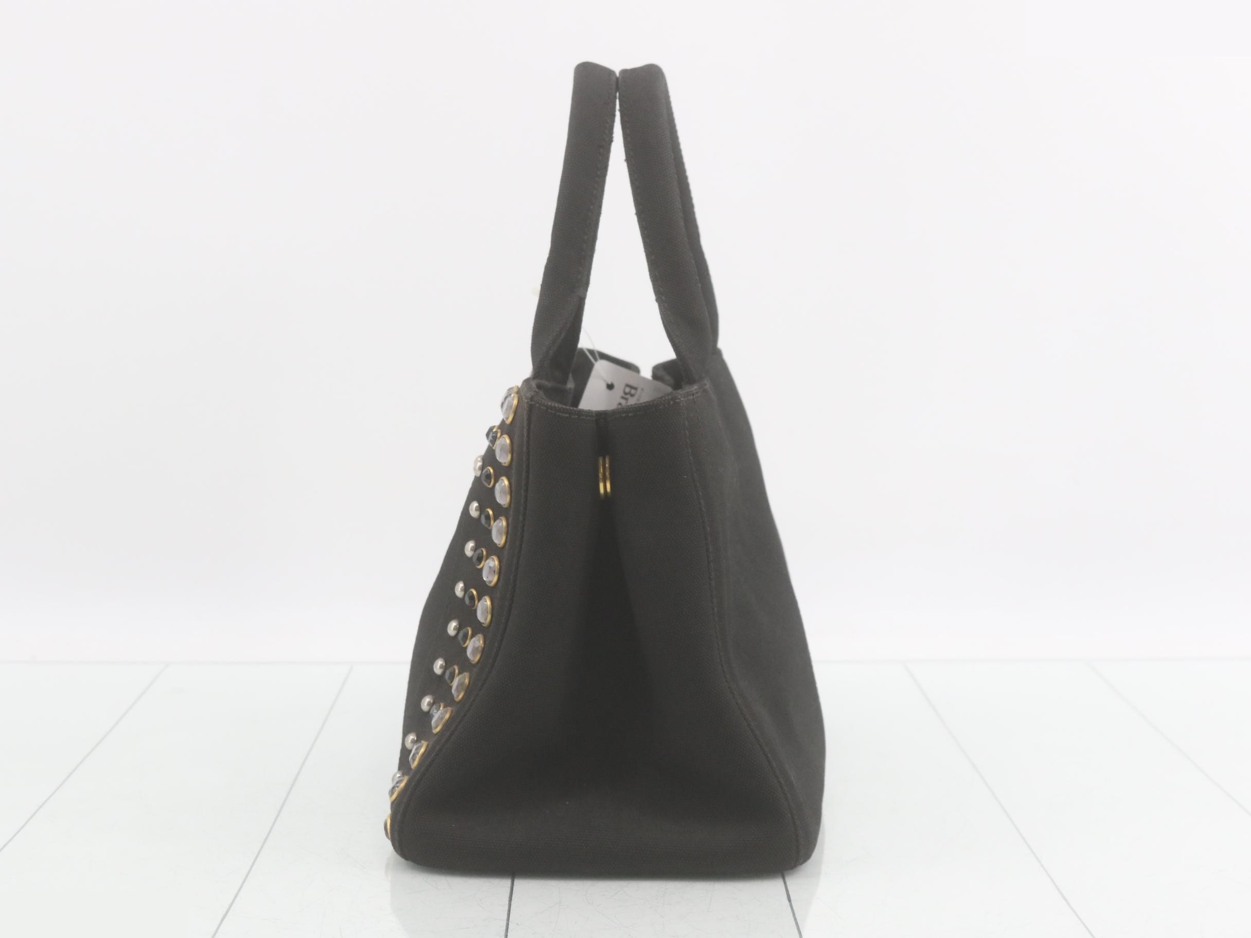 Canapa Rhinestone 2-Way Handbag, Black — view 3