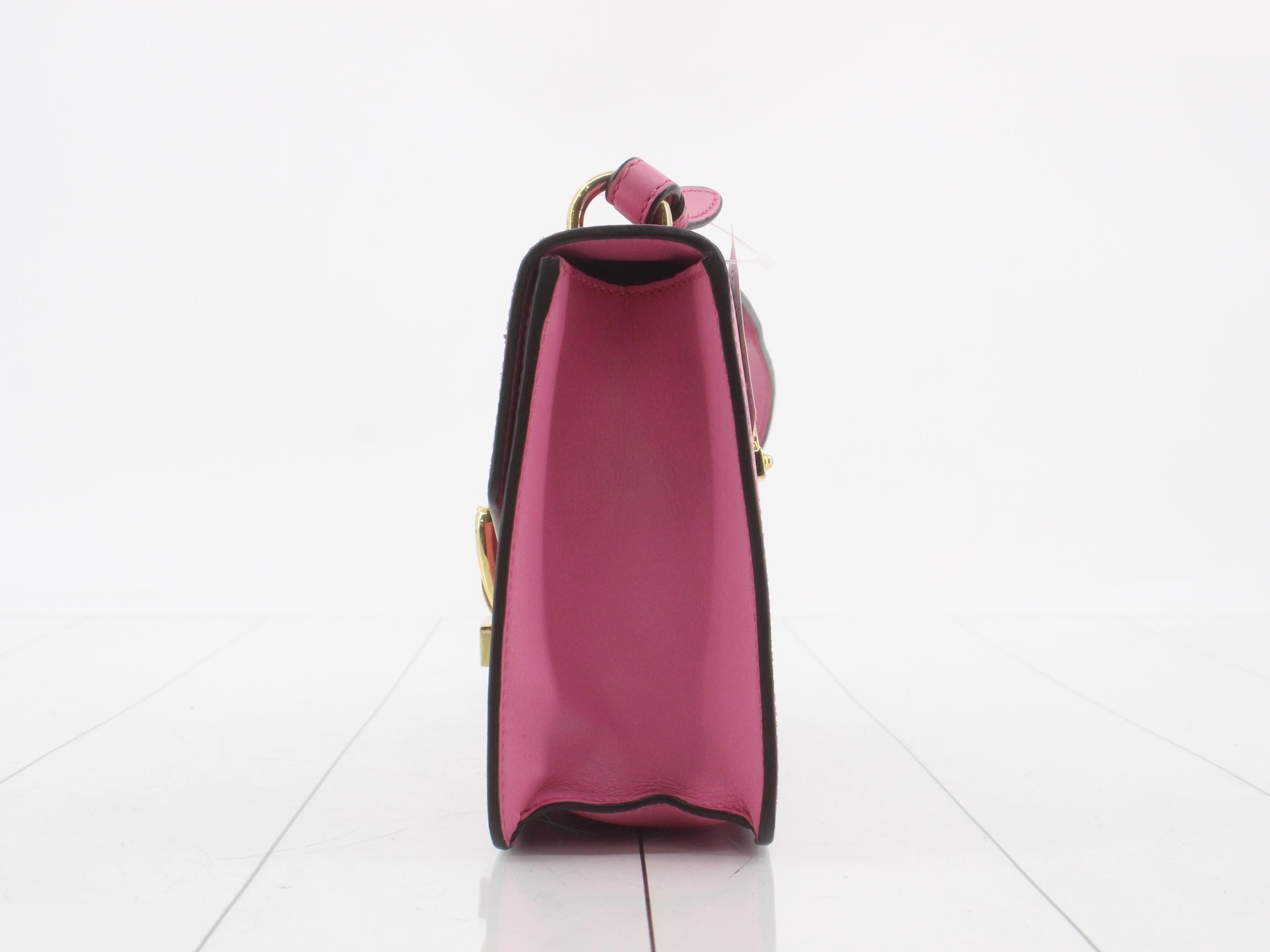 Sylvie Leather Shoulder Bag, Pink — view 3