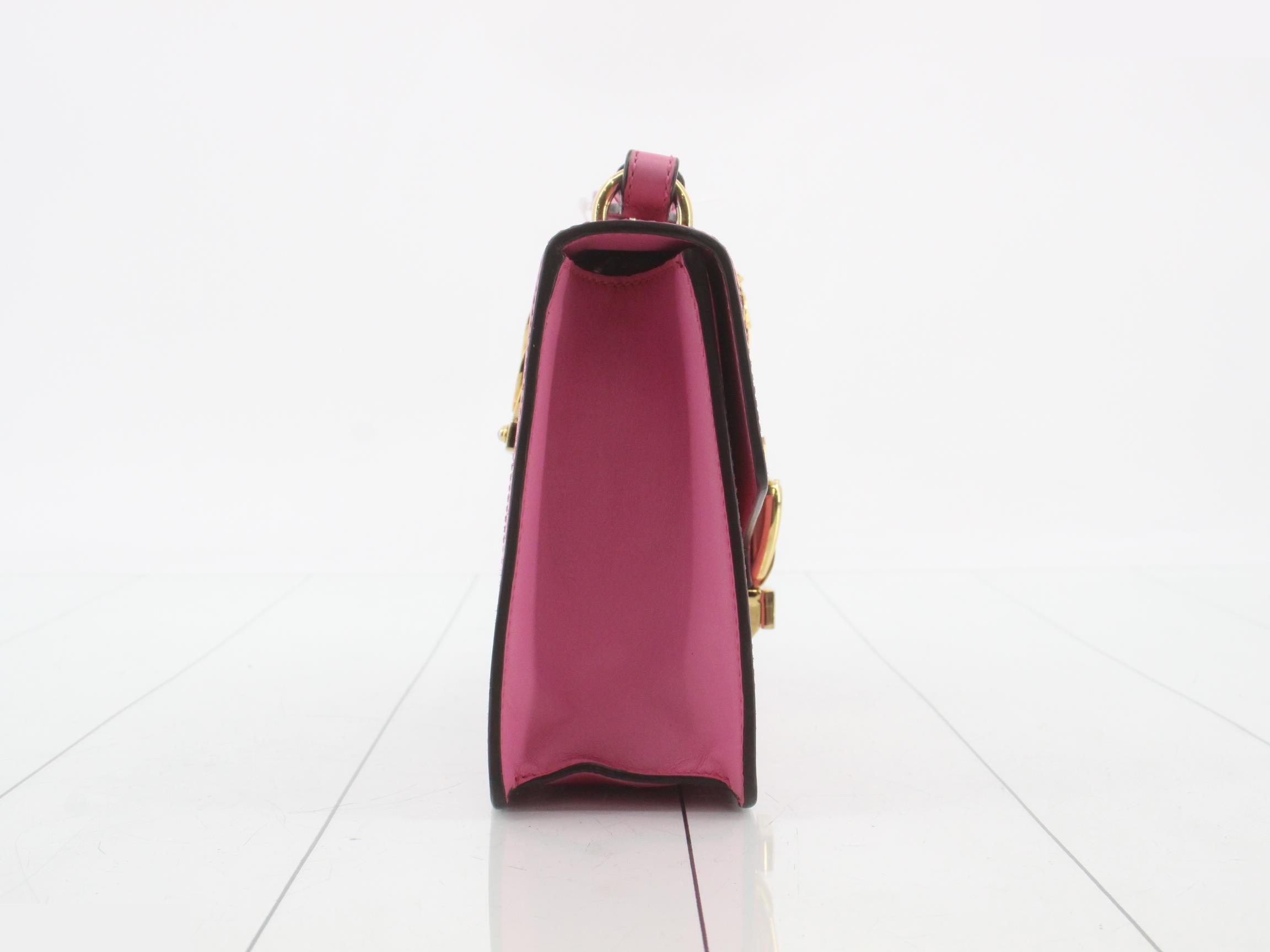 Sylvie Leather Shoulder Bag, Pink — view 4