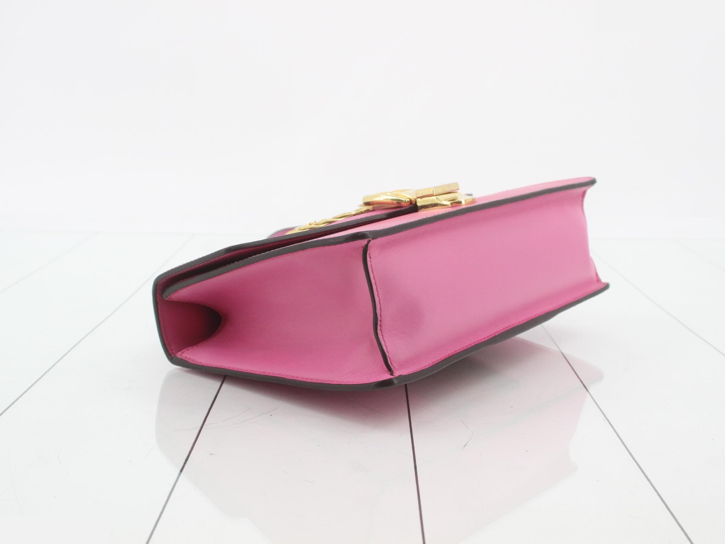 Sylvie Leather Shoulder Bag, Pink — view 5