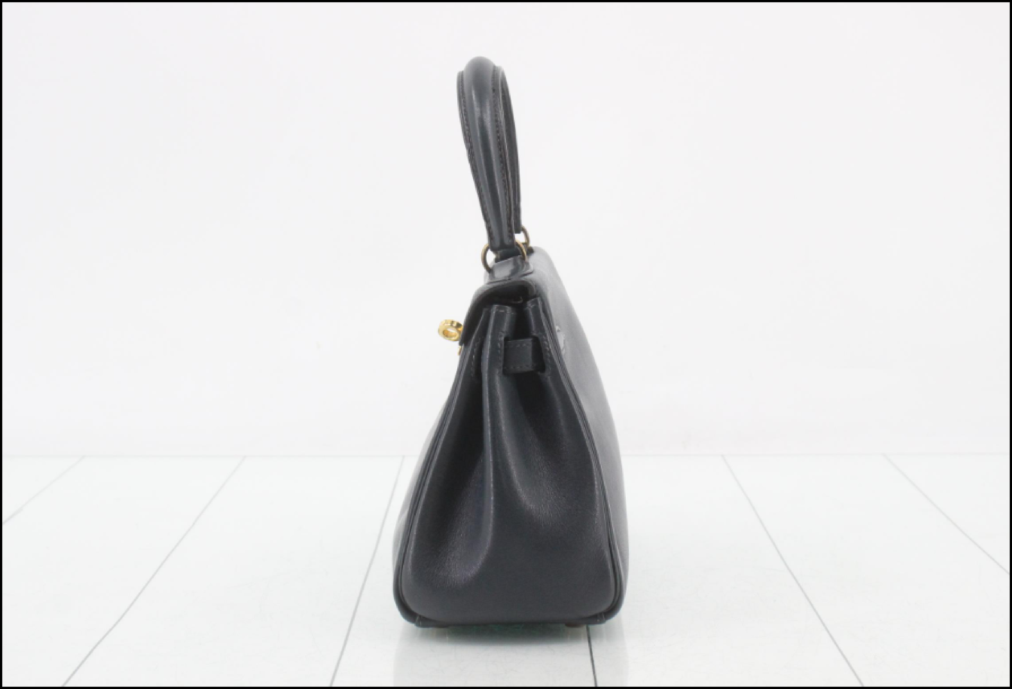 Mini Kelly, Navy, Gold Hardware, U Handbag — view 5