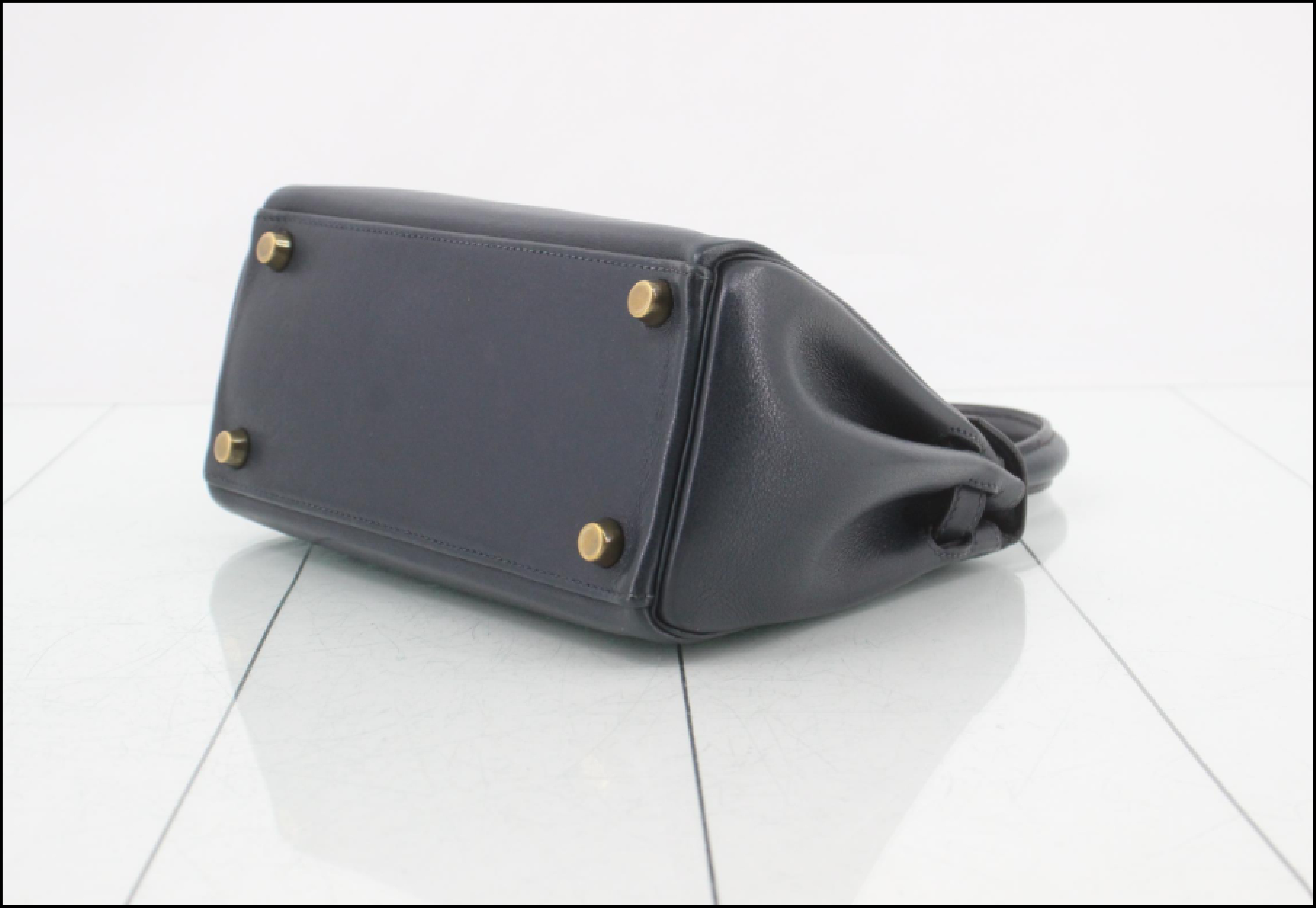 Mini Kelly, Navy, Gold Hardware, U Handbag — view 7