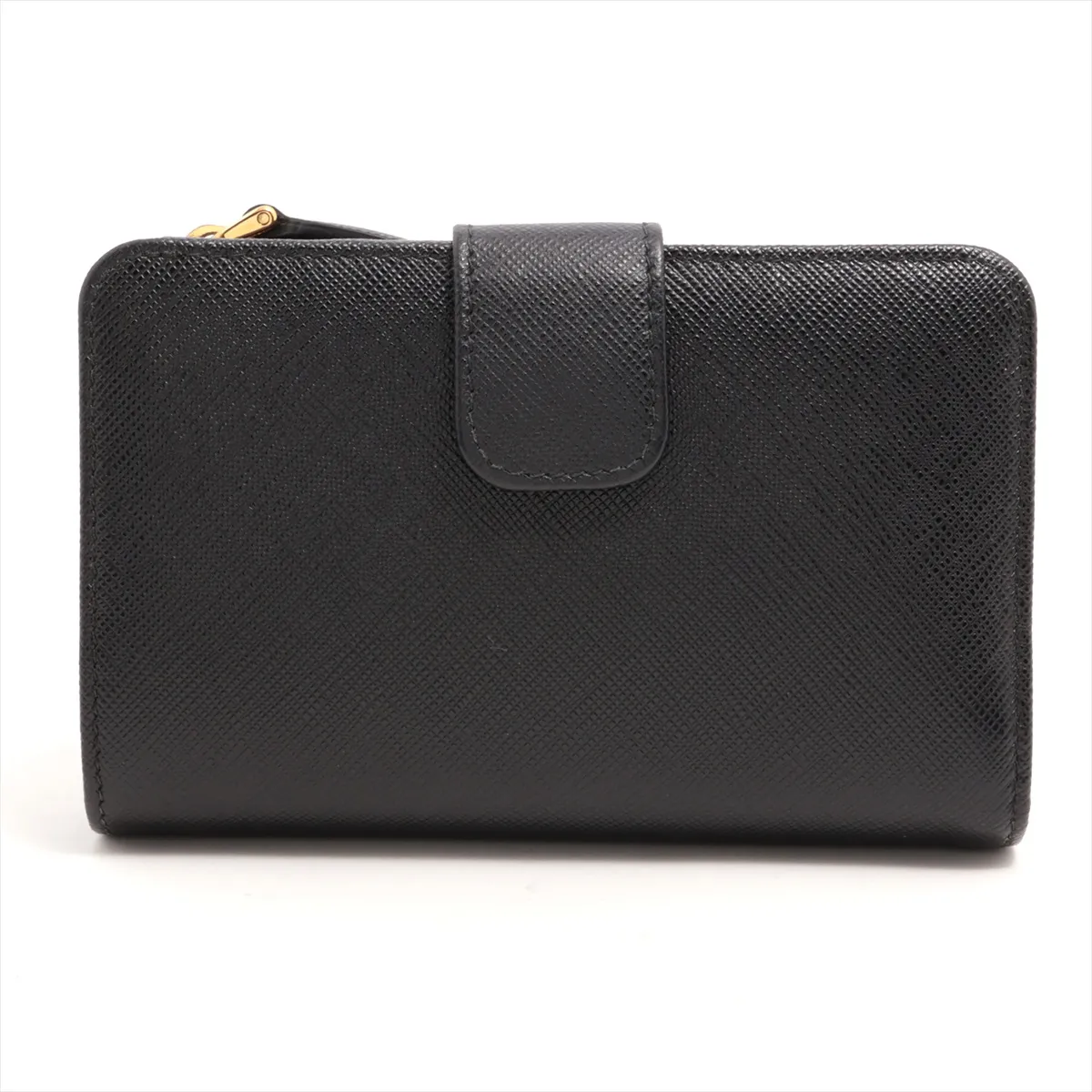 Saffiano 1ML225 Leather Compact Wallet, Black — view 2