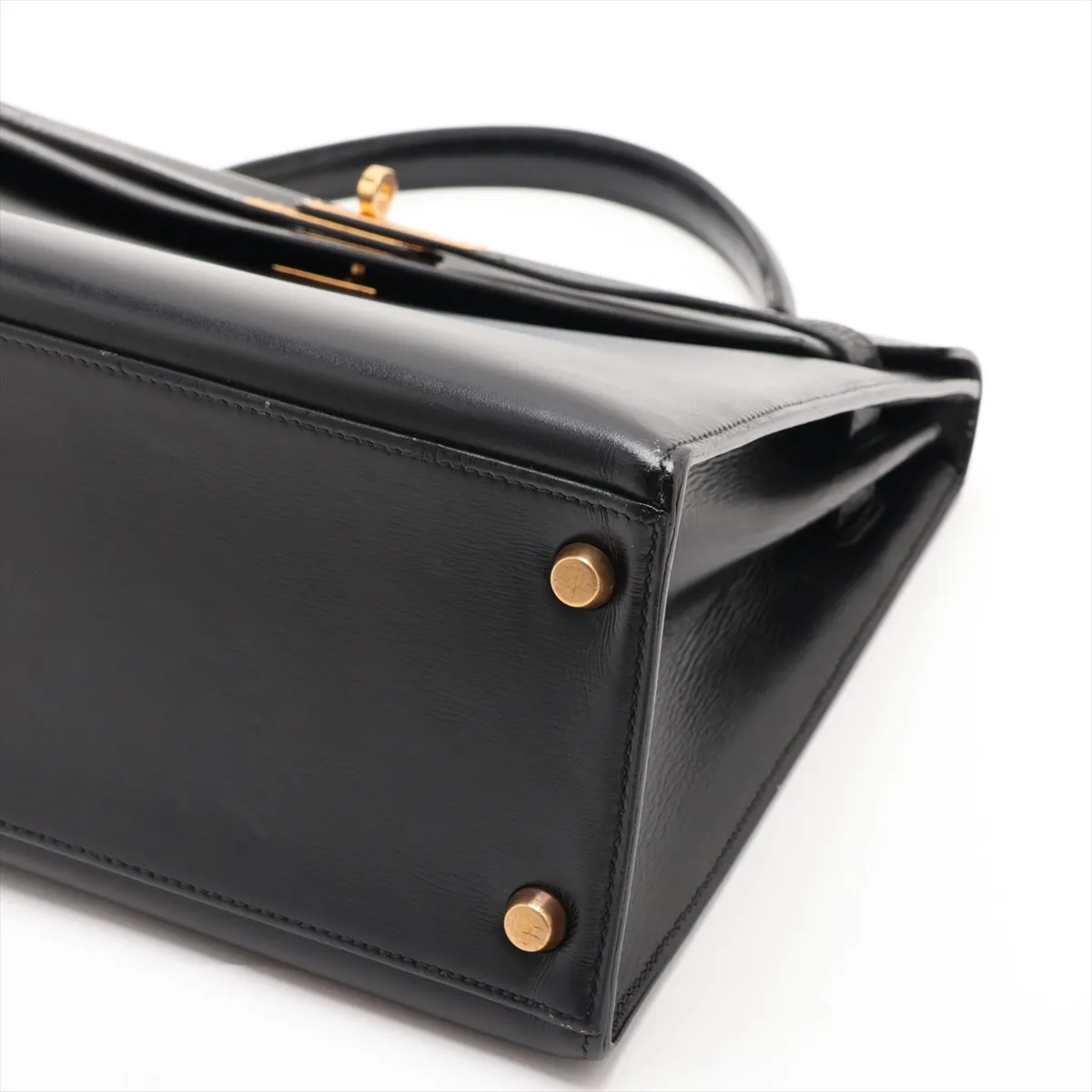 [Individually packaged] Hermes Kelly 32 Sellier Box Calf Black Gold Hardware I: 1979 — view 3