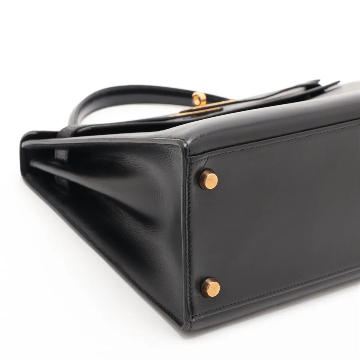 [Individually packaged] Hermes Kelly 32 Sellier Box Calf Black Gold Hardware I: 1979 — view 4