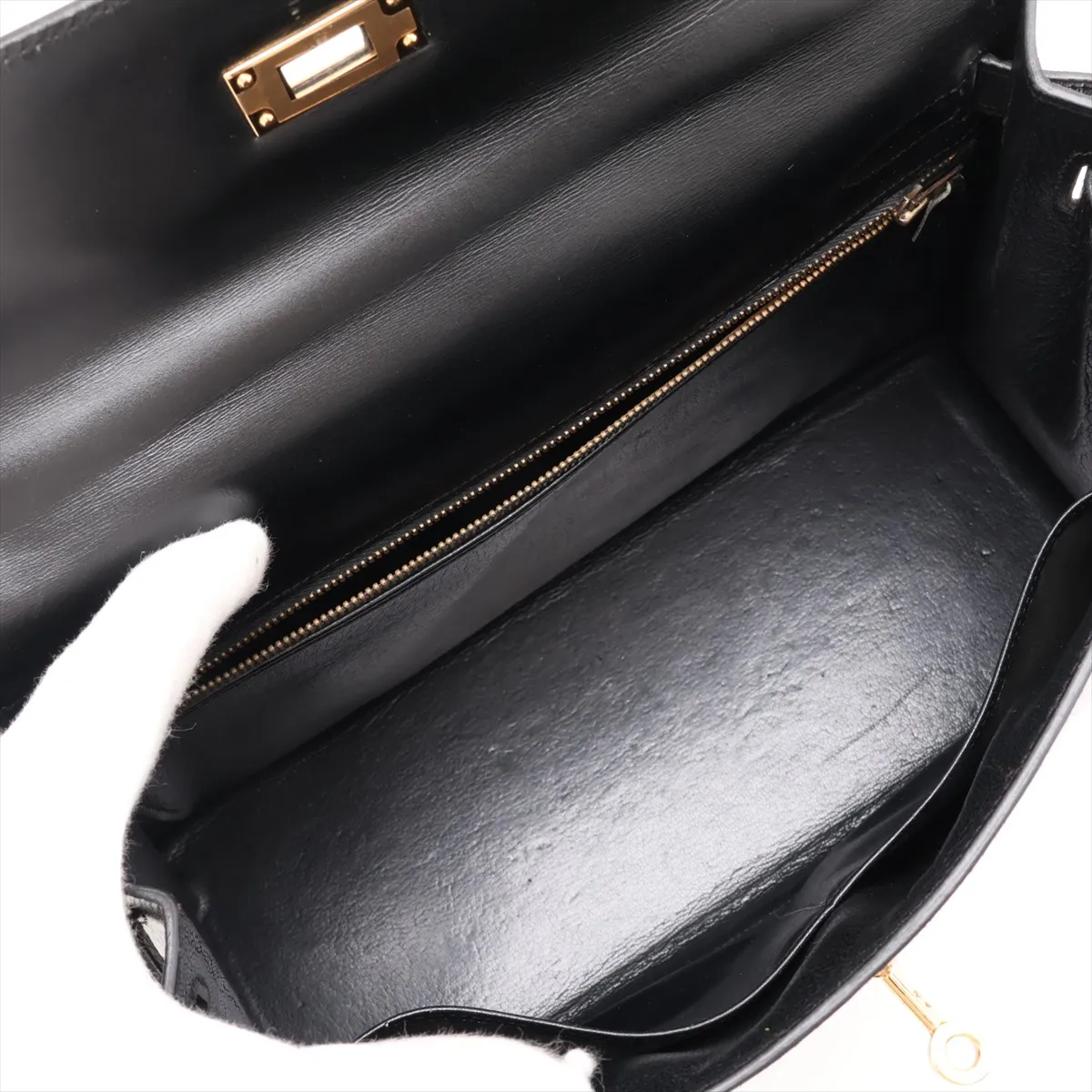 [Individually packaged] Hermes Kelly 32 Sellier Box Calf Black Gold Hardware I: 1979 — view 7
