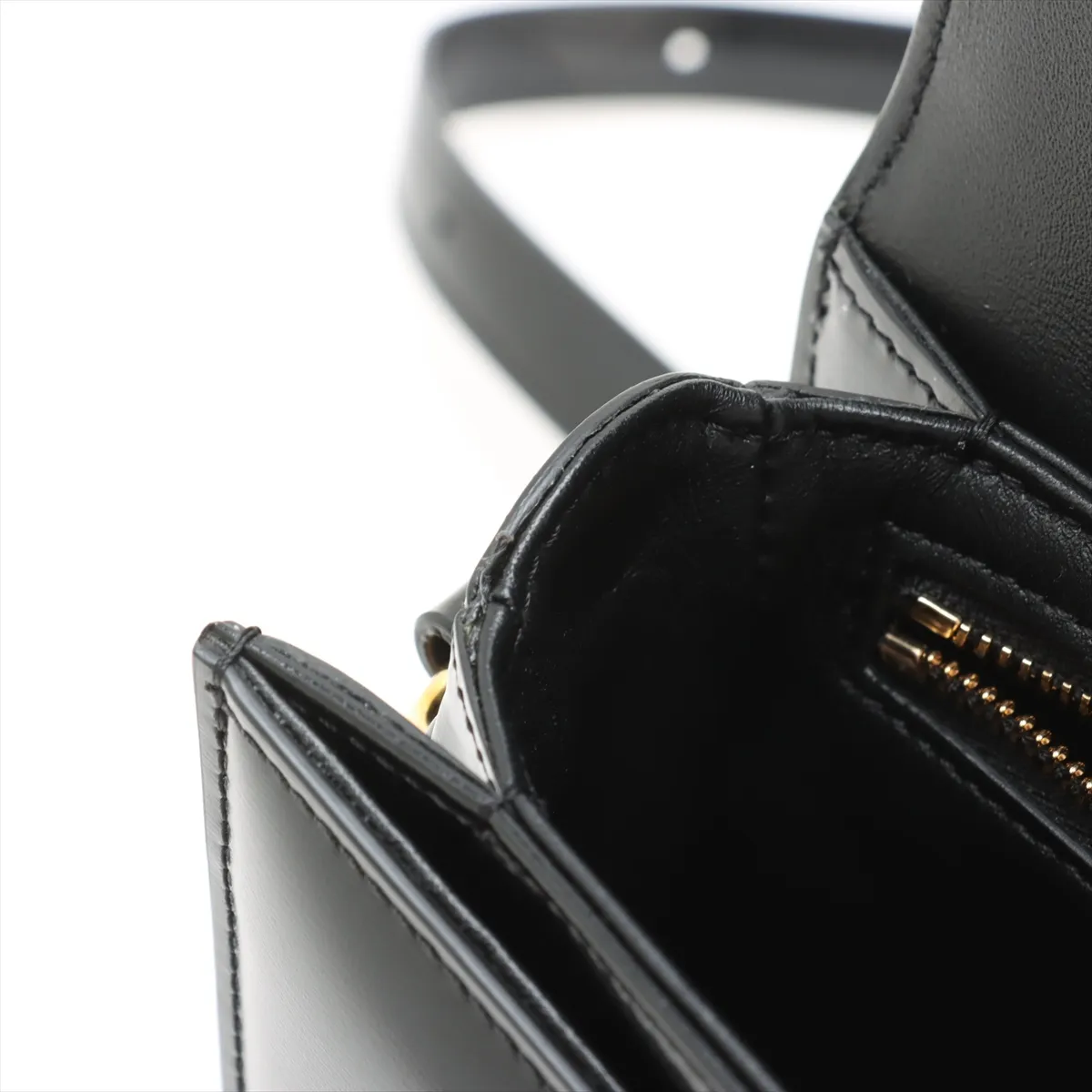 Triomphe Bouzas Leather Shoulder Bag Black — view 12