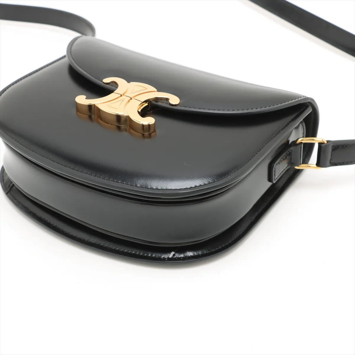 Triomphe Bouzas Leather Shoulder Bag Black — view 3