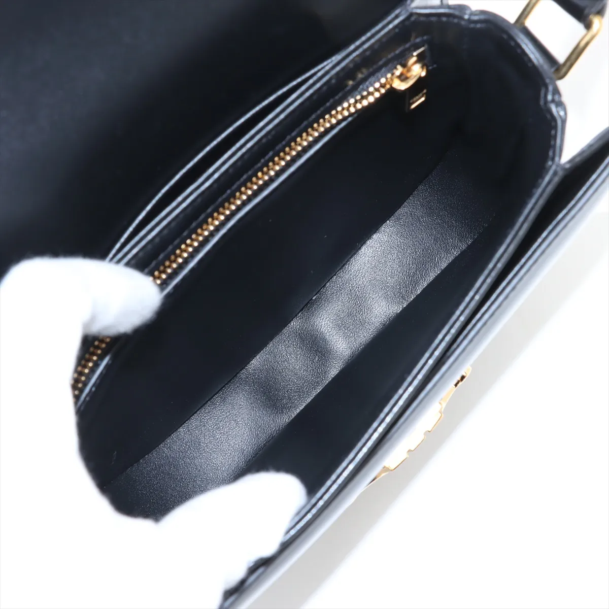 Triomphe Bouzas Leather Shoulder Bag Black — view 6