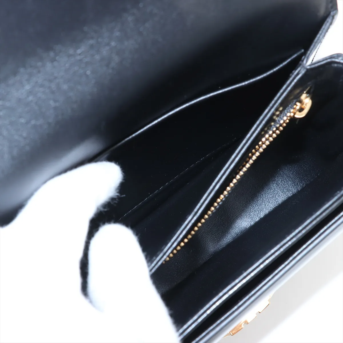 Triomphe Bouzas Leather Shoulder Bag Black — view 9