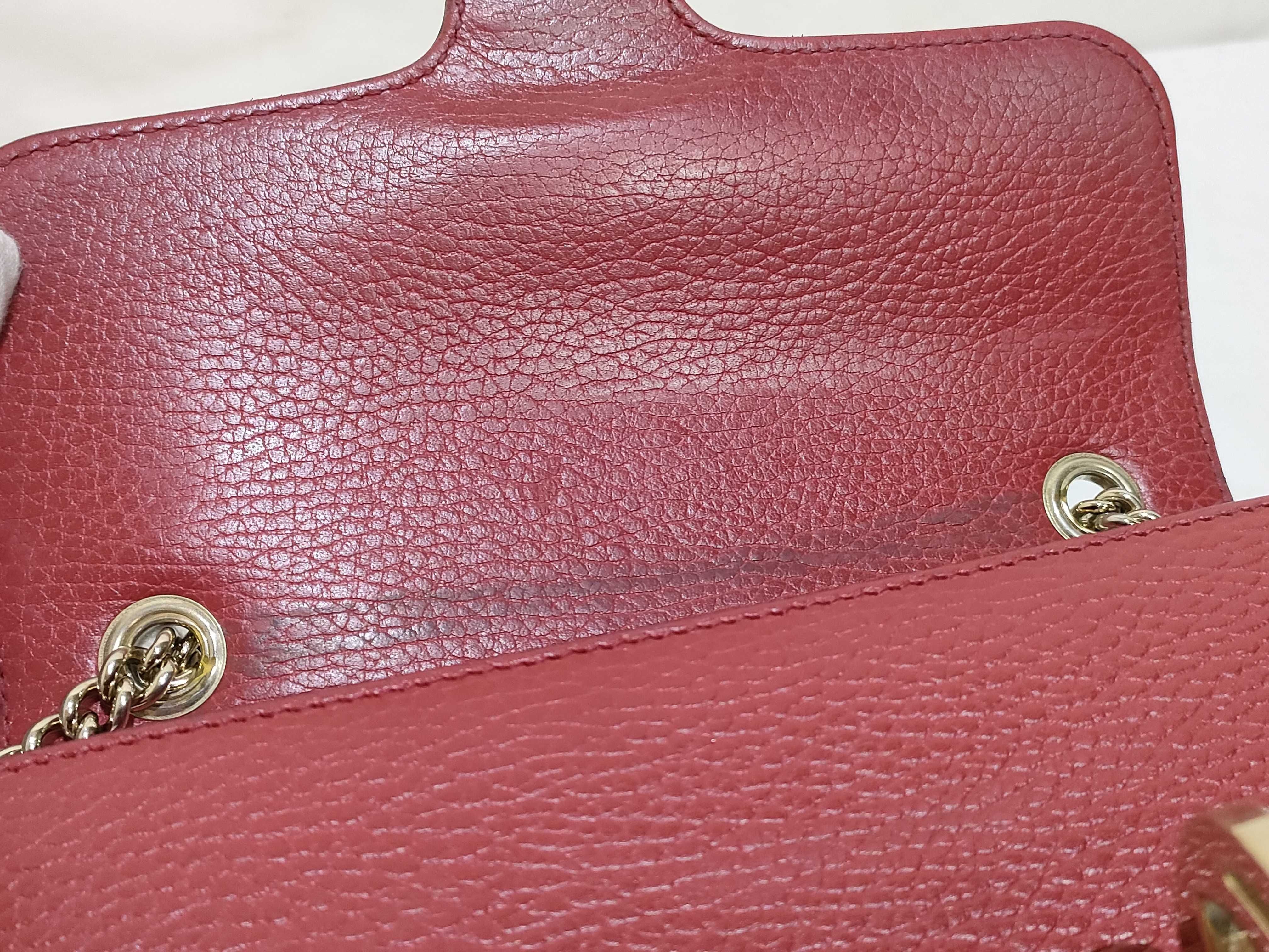 Interlocking G Leather Chain Shoulder Bag, Red, 510304 (Outlet) — view 12