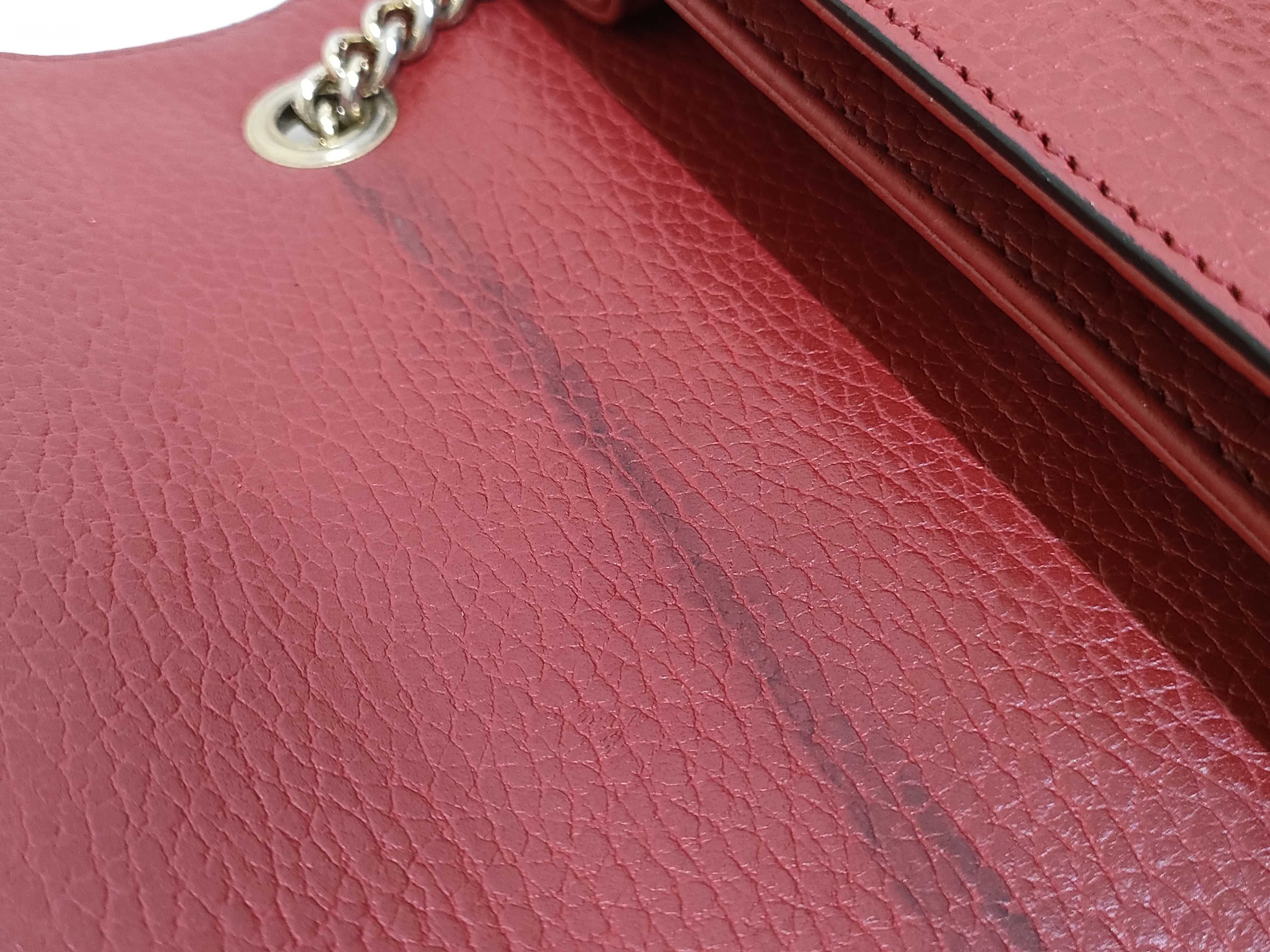 Interlocking G Leather Chain Shoulder Bag, Red, 510304 (Outlet) — view 15