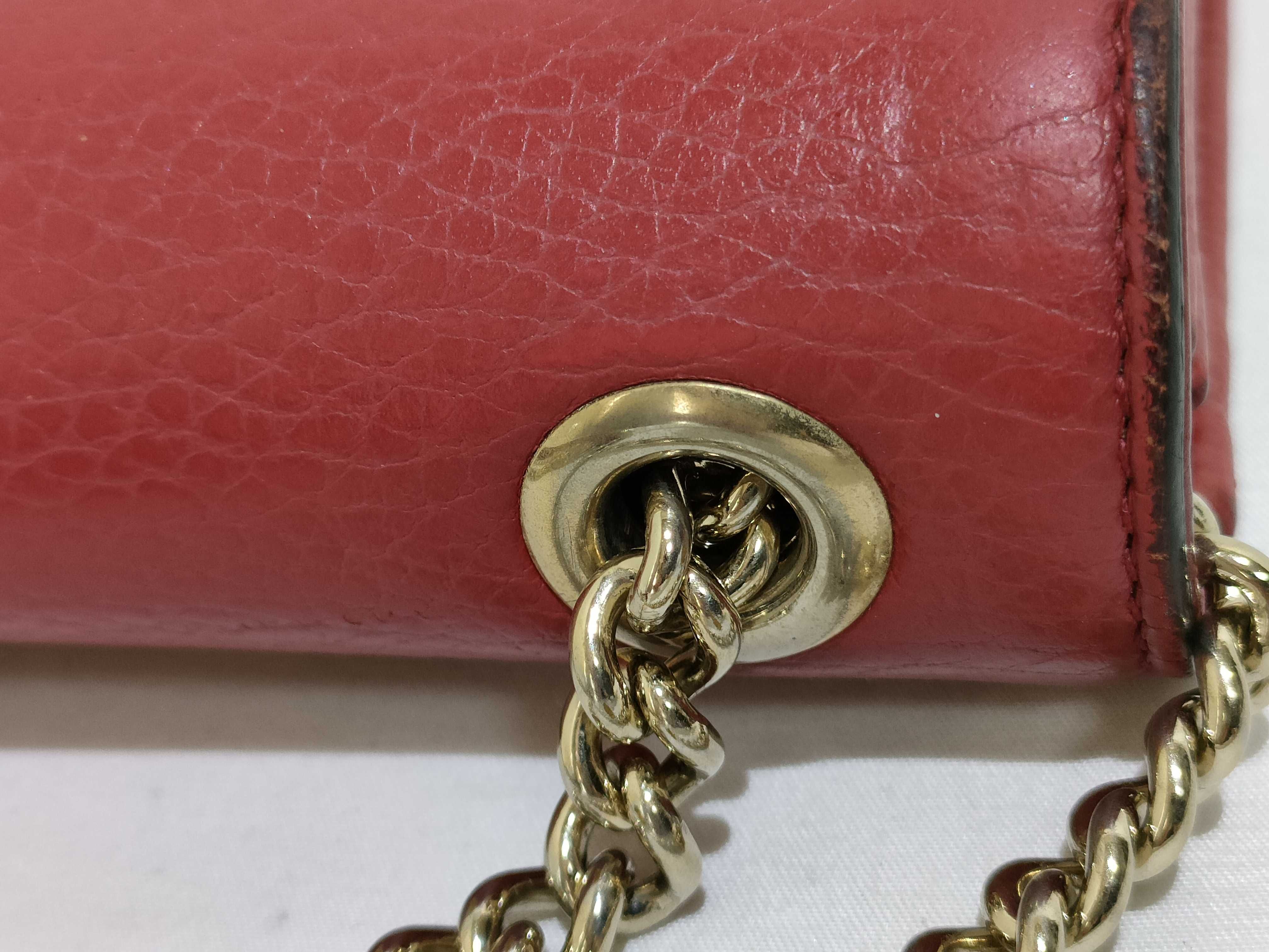 Interlocking G Leather Chain Shoulder Bag, Red, 510304 (Outlet) — view 5