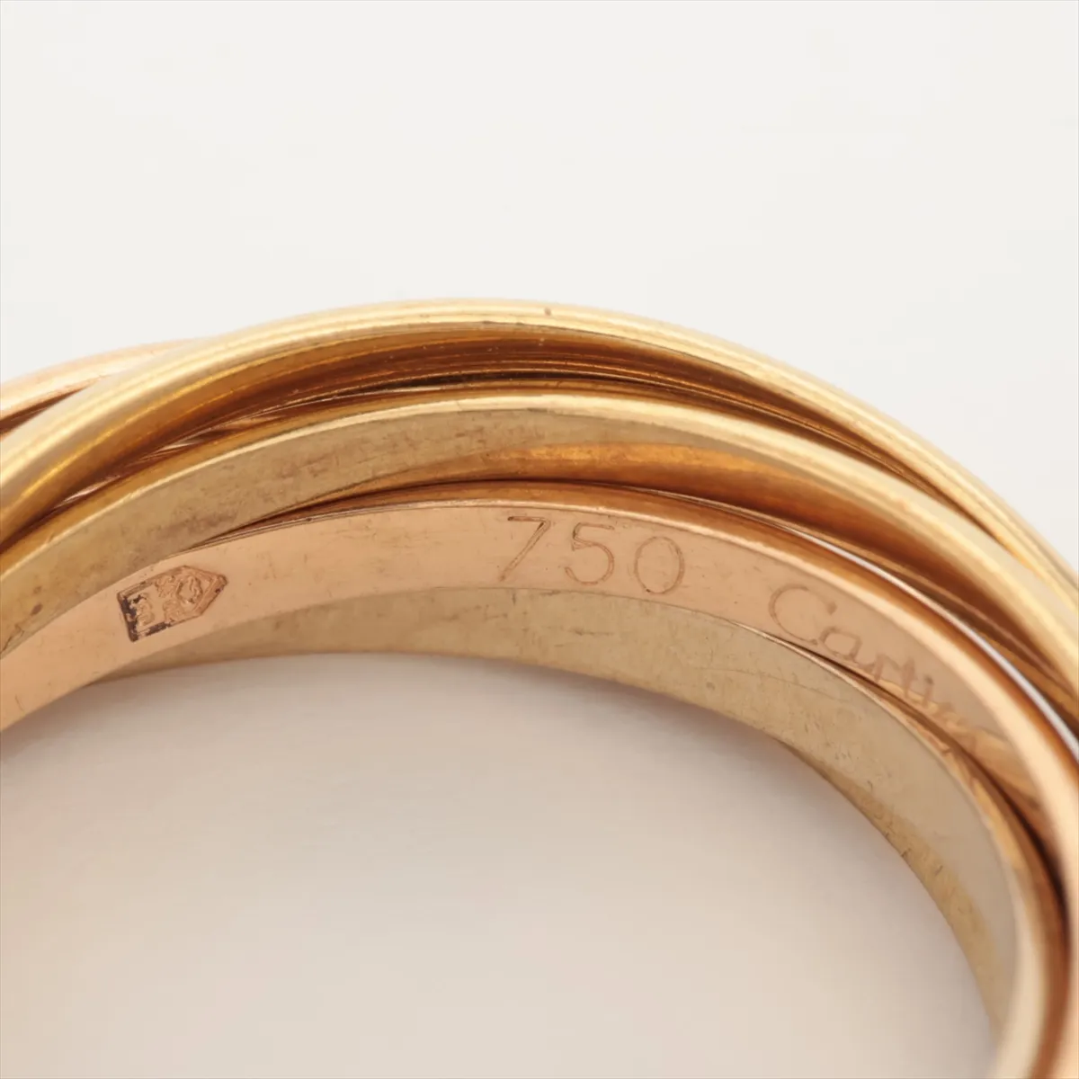 Trinity 7-Ring Ring, 750 (Yellow Gold x Pink Gold x White Gold), 7.0g, 50 CF686 — view 3