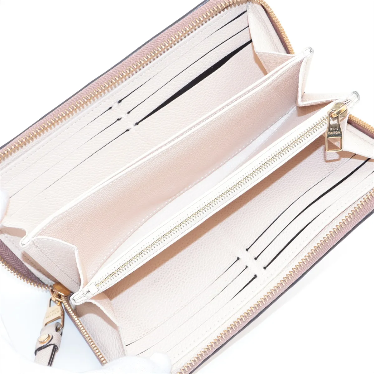 Bicolor Monogram Empreinte Zippy Wallet M80116 SP4260 Crème x Bois de Rose Round Zip Wallet — view 3