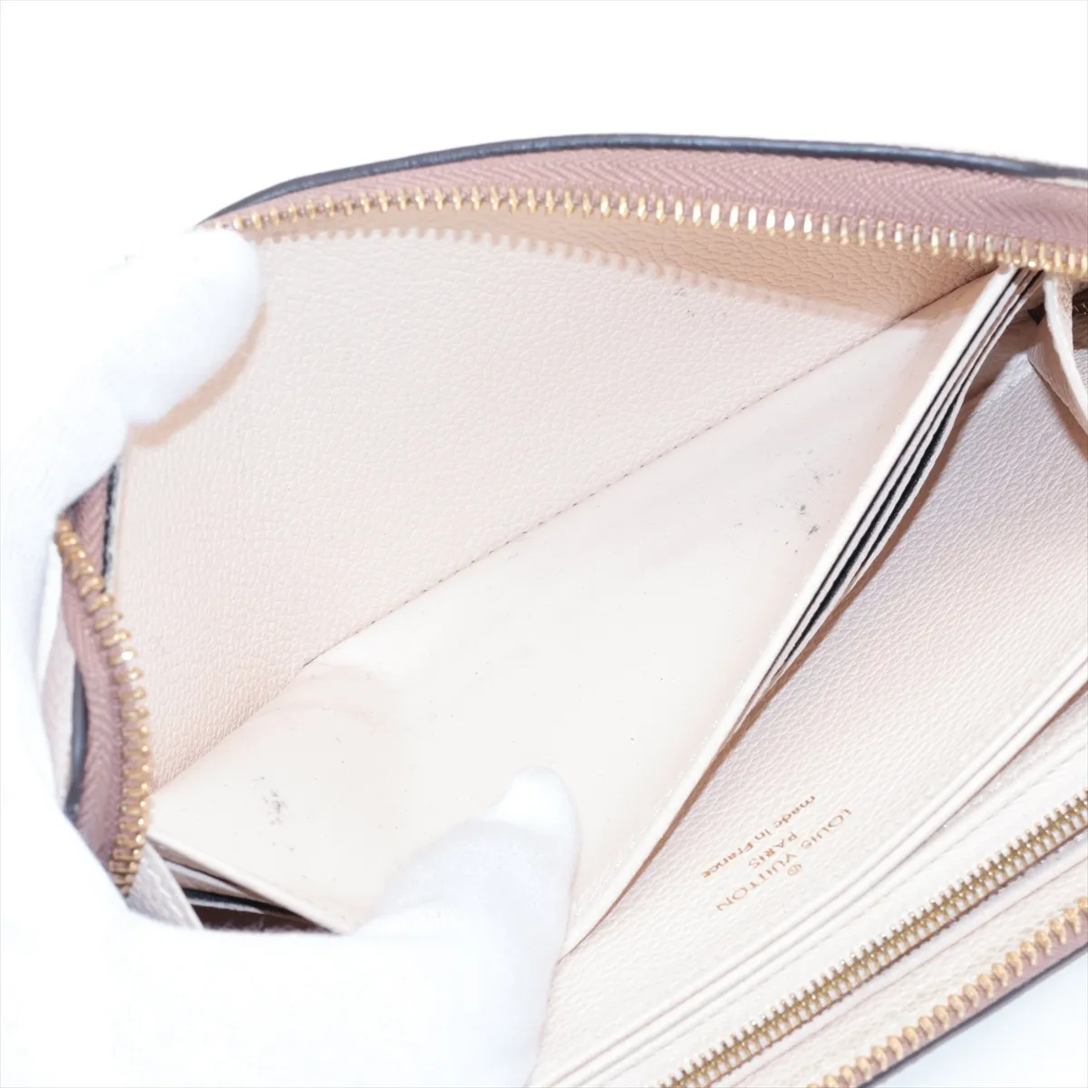 Bicolor Monogram Empreinte Zippy Wallet M80116 SP4260 Crème x Bois de Rose Round Zip Wallet — view 4