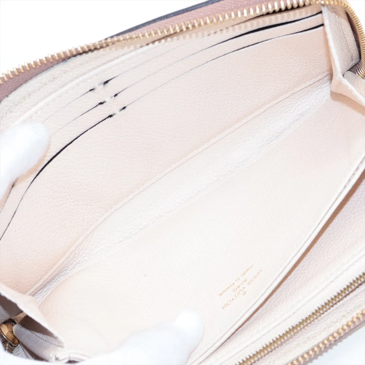 Bicolor Monogram Empreinte Zippy Wallet M80116 SP4260 Crème x Bois de Rose Round Zip Wallet — view 5