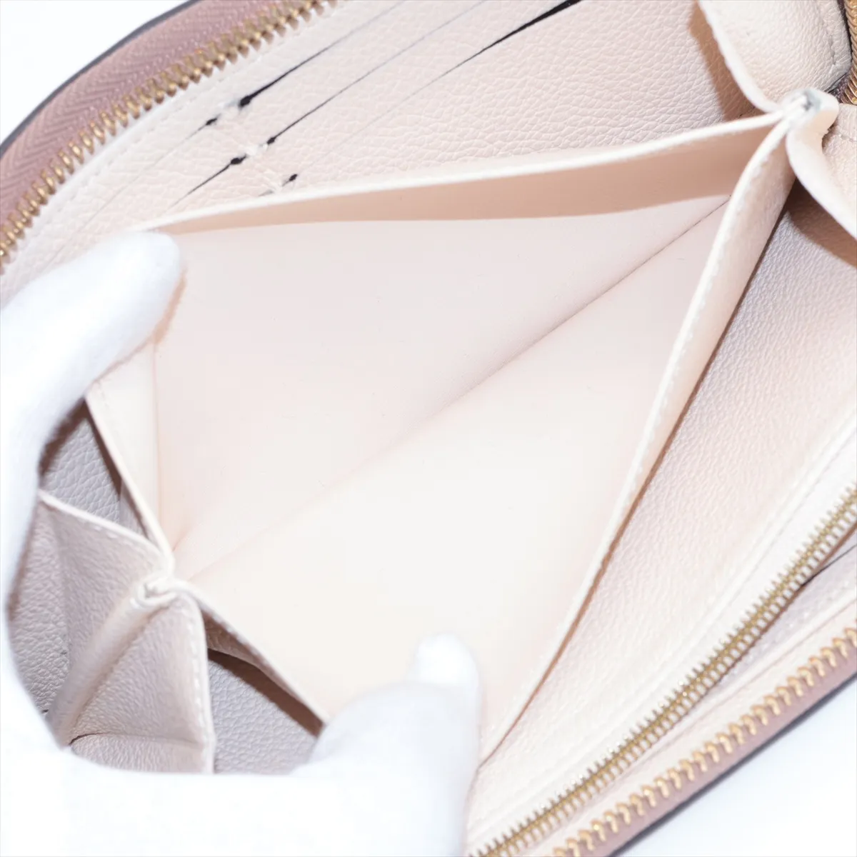 Bicolor Monogram Empreinte Zippy Wallet M80116 SP4260 Crème x Bois de Rose Round Zip Wallet — view 6