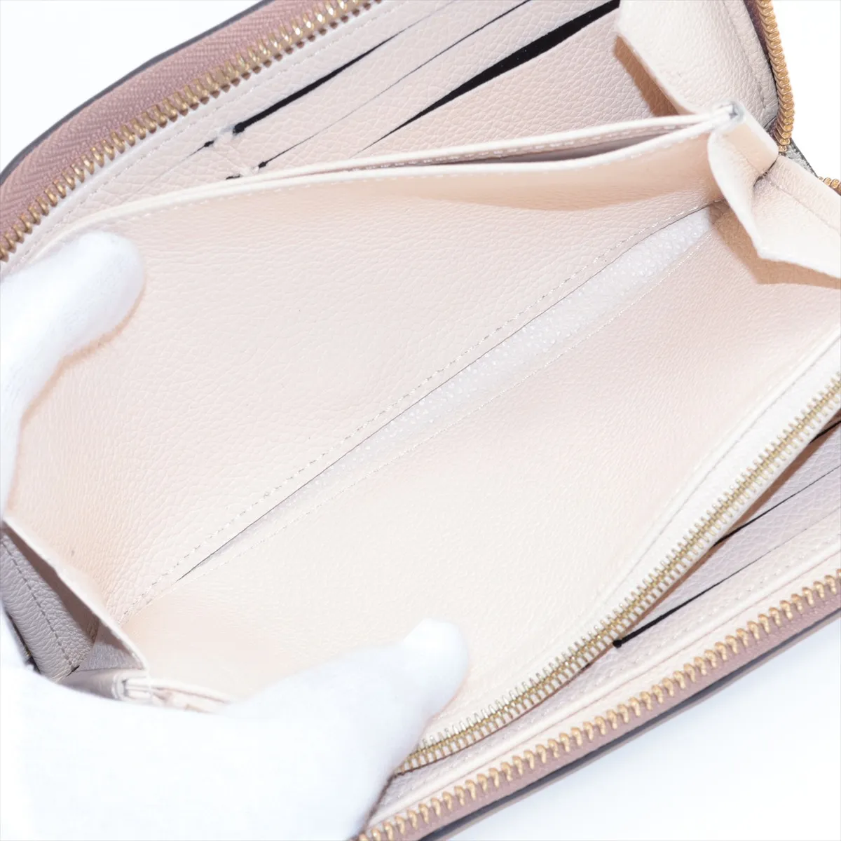 Bicolor Monogram Empreinte Zippy Wallet M80116 SP4260 Crème x Bois de Rose Round Zip Wallet — view 7