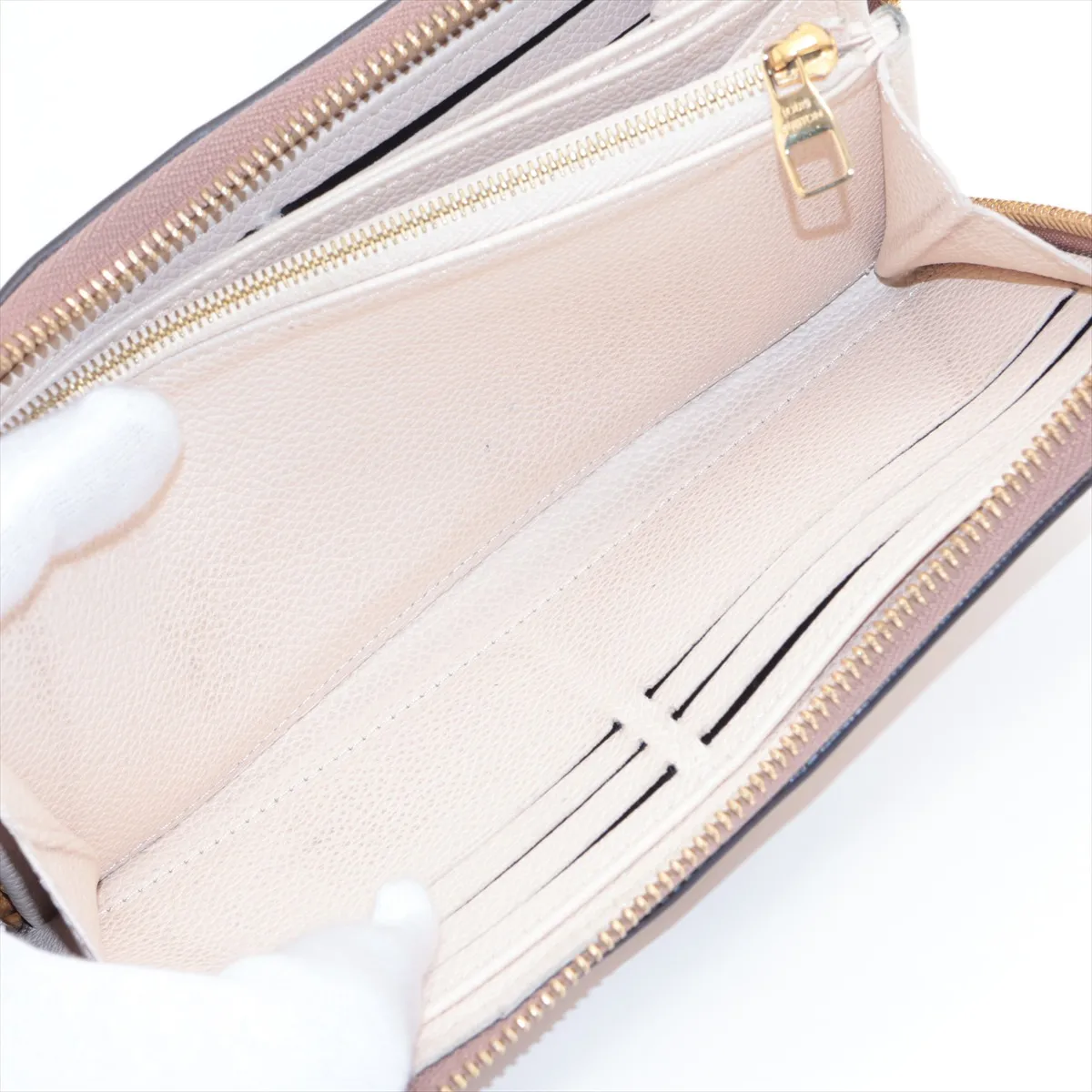 Bicolor Monogram Empreinte Zippy Wallet M80116 SP4260 Crème x Bois de Rose Round Zip Wallet — view 8