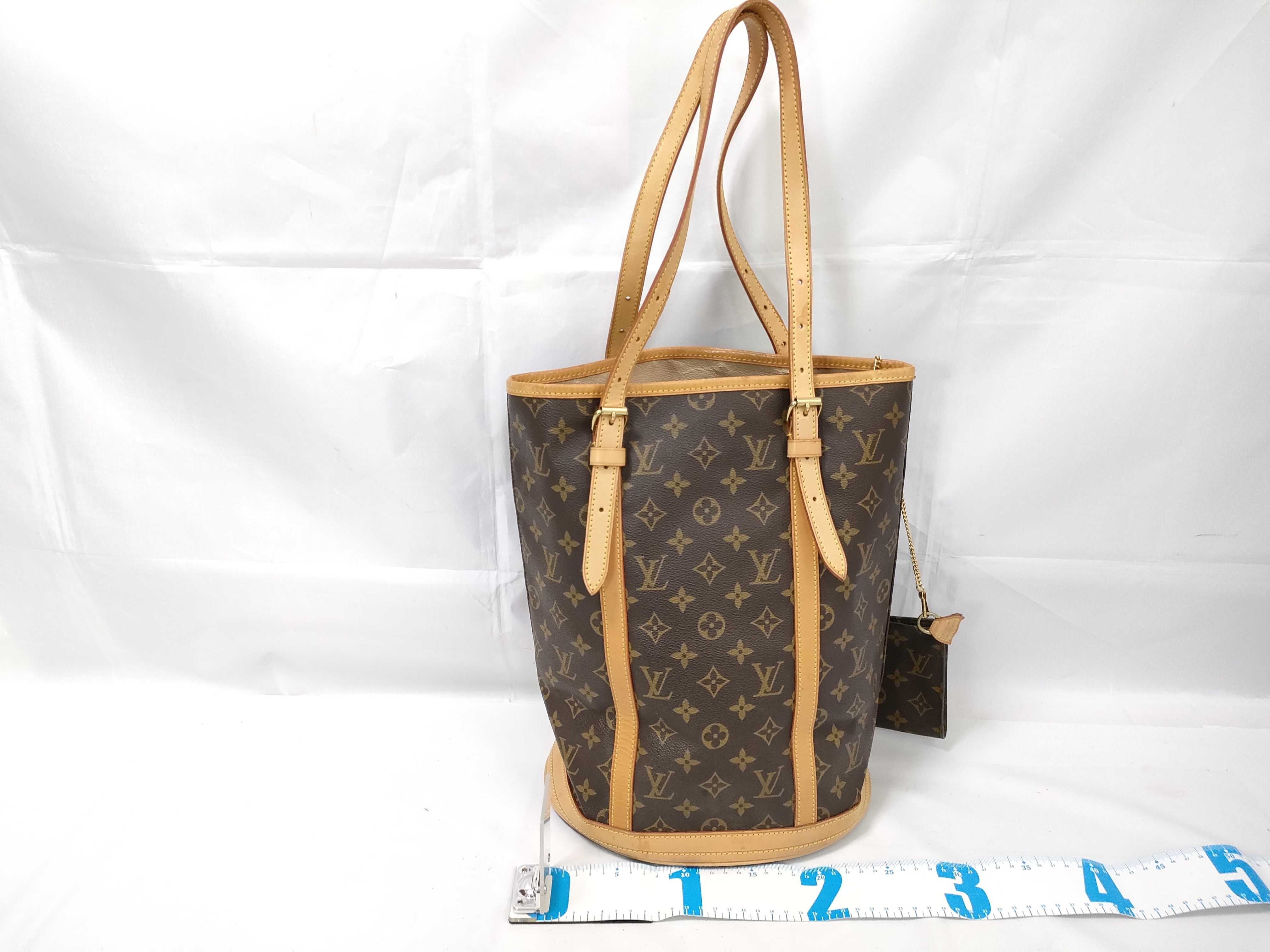 Monogram Bucket Tote Bag with Pouch — view 2