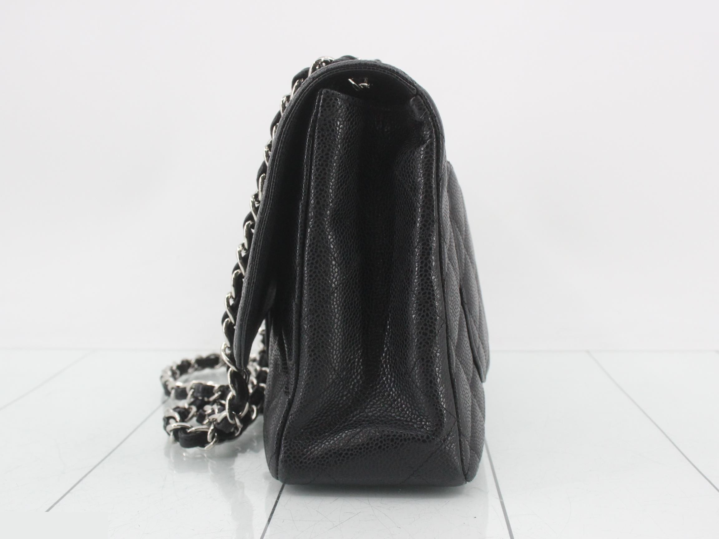 Large Matelassé 30 Caviar Skin Double Chain Shoulder Bag — view 3