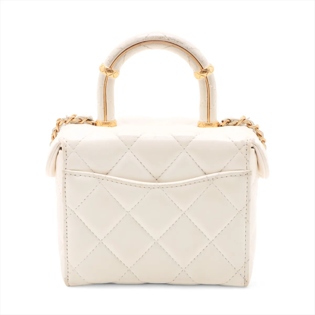 Matelasse Lambskin 2WAY Handbag White Gold Hardware NPBL9A98 Random Plate — view 2