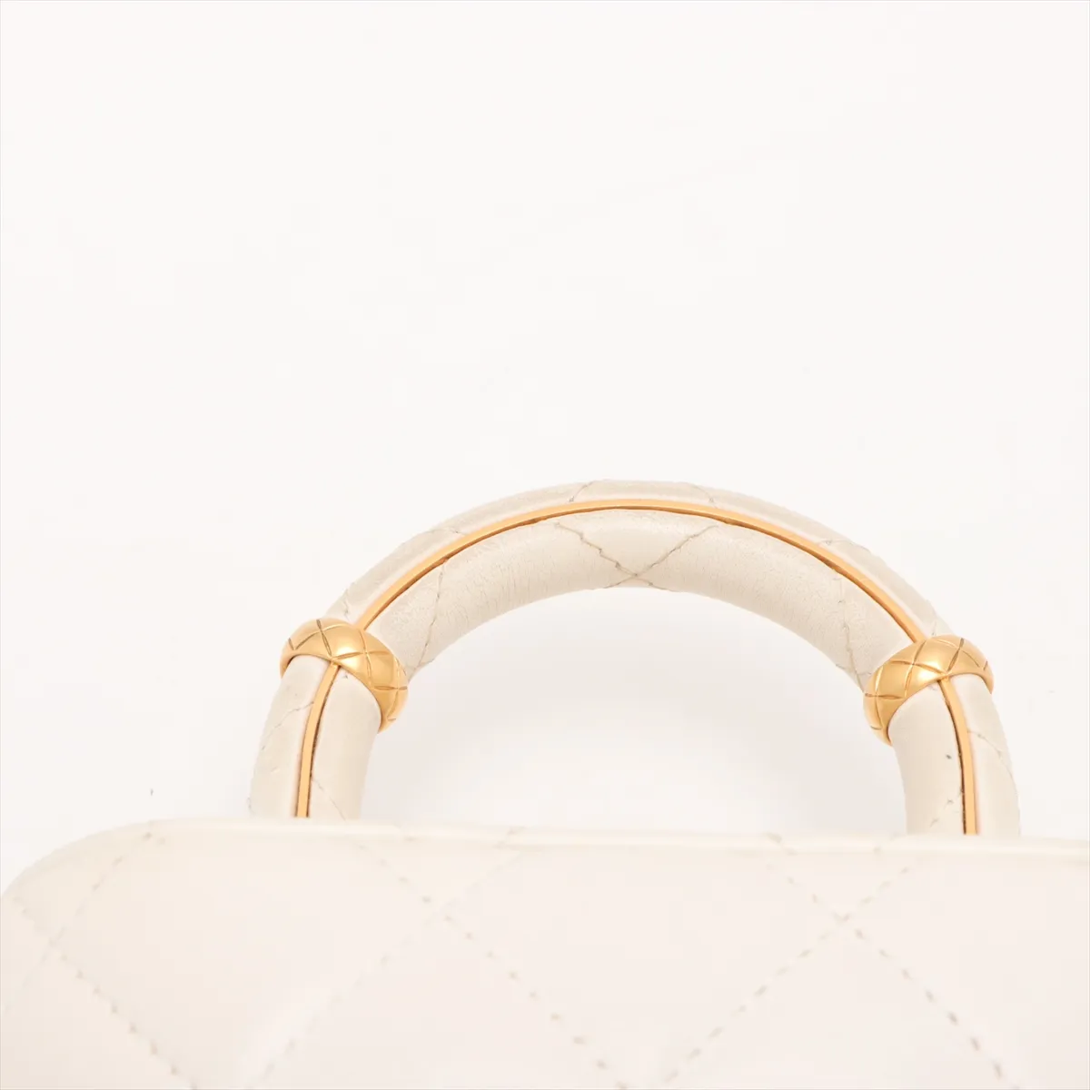 Matelasse Lambskin 2WAY Handbag White Gold Hardware NPBL9A98 Random Plate — view 6