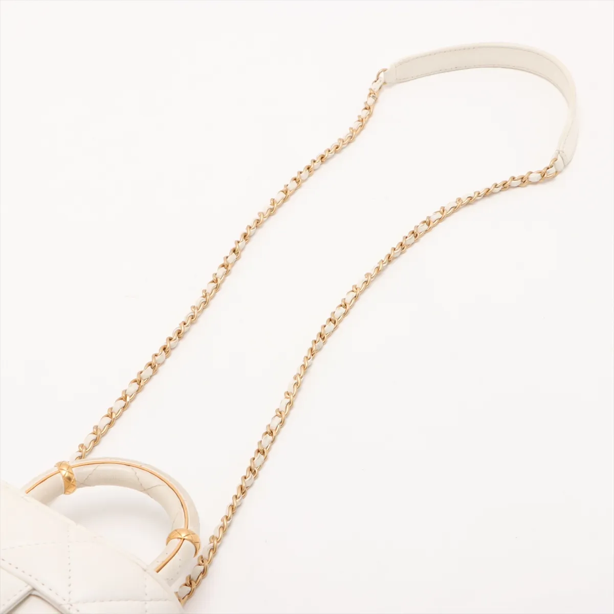 Matelasse Lambskin 2WAY Handbag White Gold Hardware NPBL9A98 Random Plate — view 7