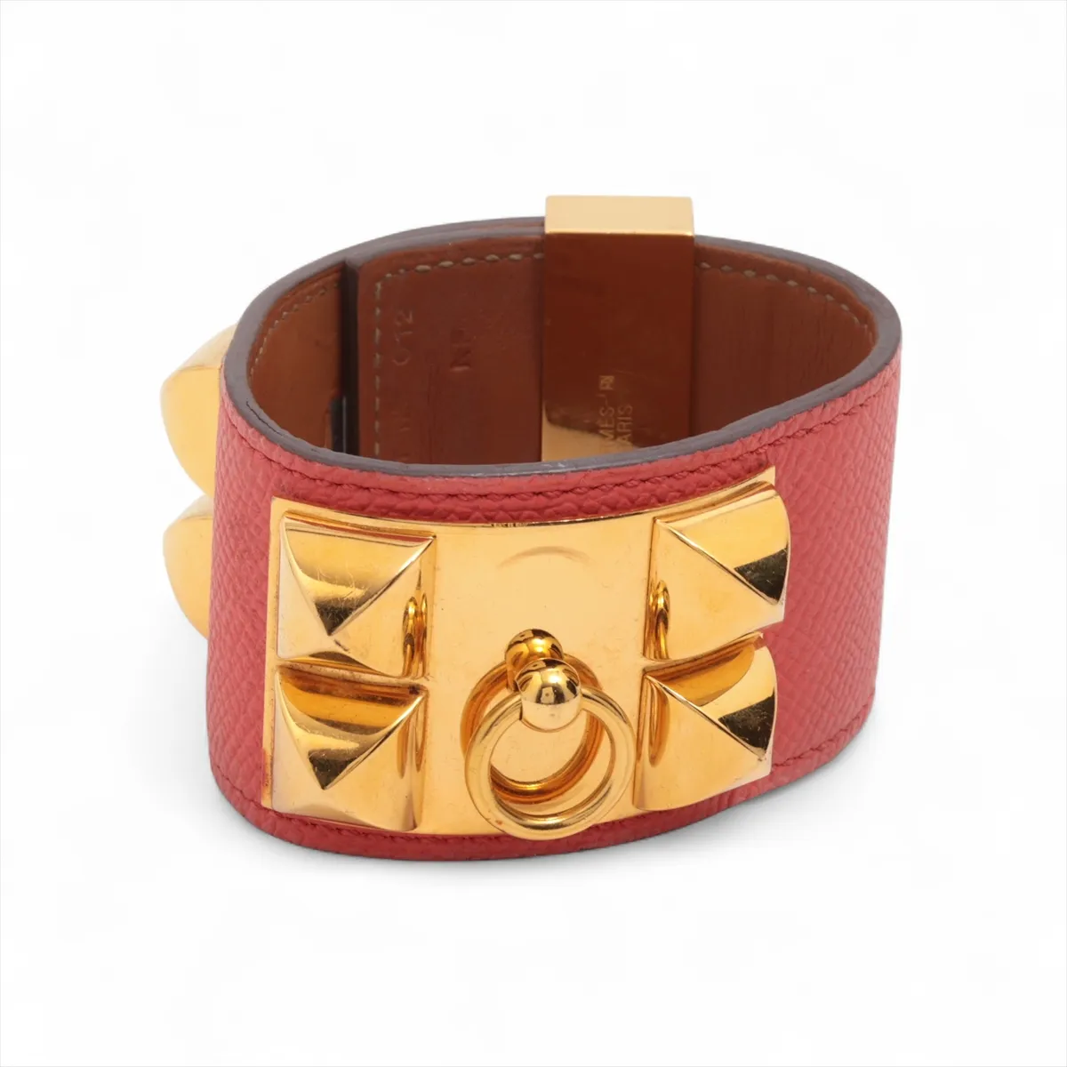 Collier de Chien X stamp: 2016 Bracelet S GP x Leather Gold x Pink Out of shape,