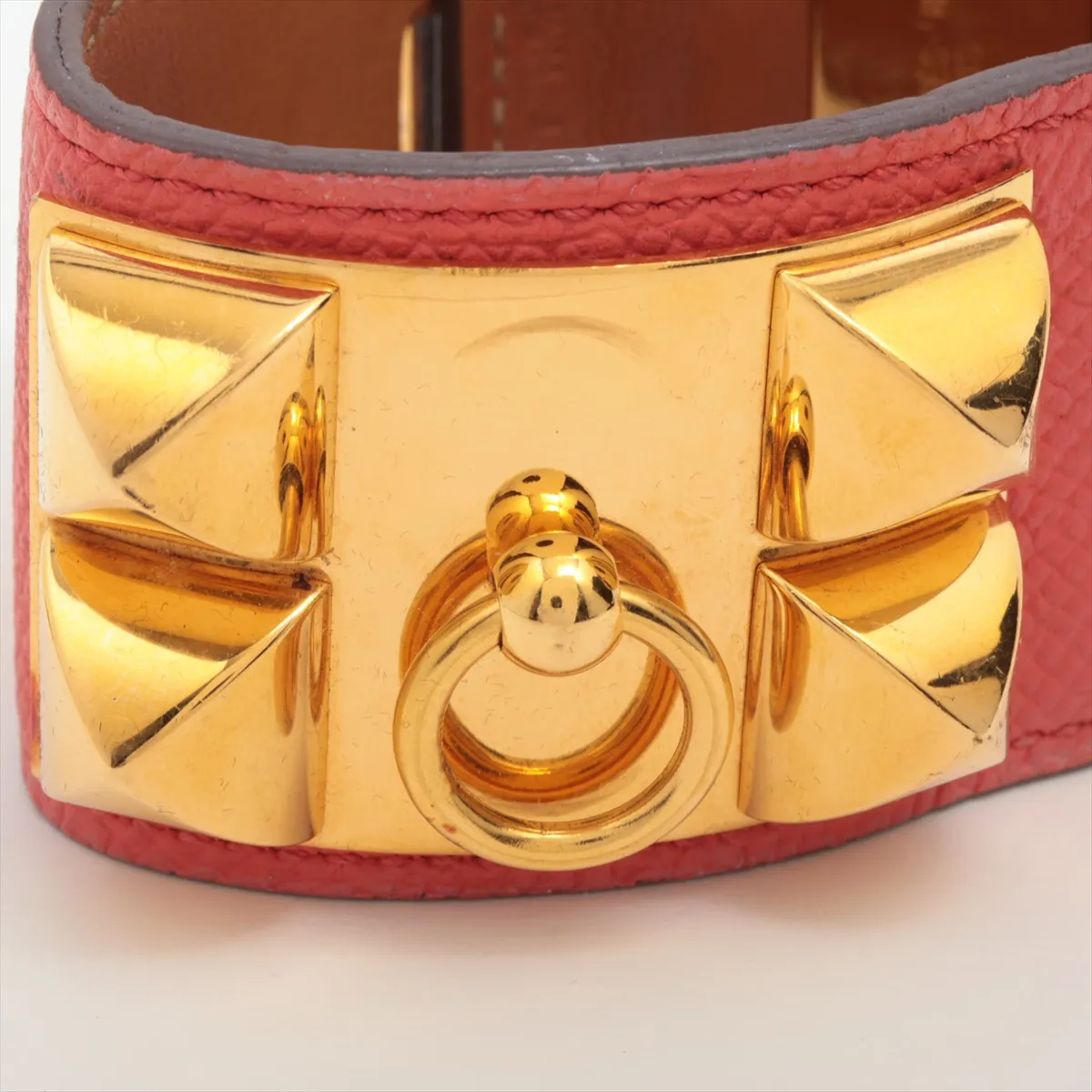 Collier de Chien X stamp: 2016 Bracelet S GP x Leather Gold x Pink Out of shape, — view 3