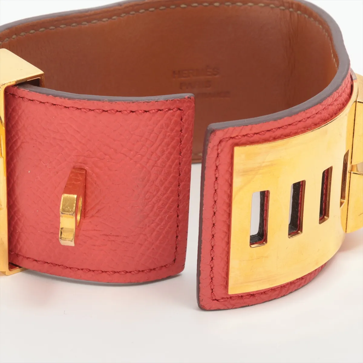 Collier de Chien X stamp: 2016 Bracelet S GP x Leather Gold x Pink Out of shape, — view 5