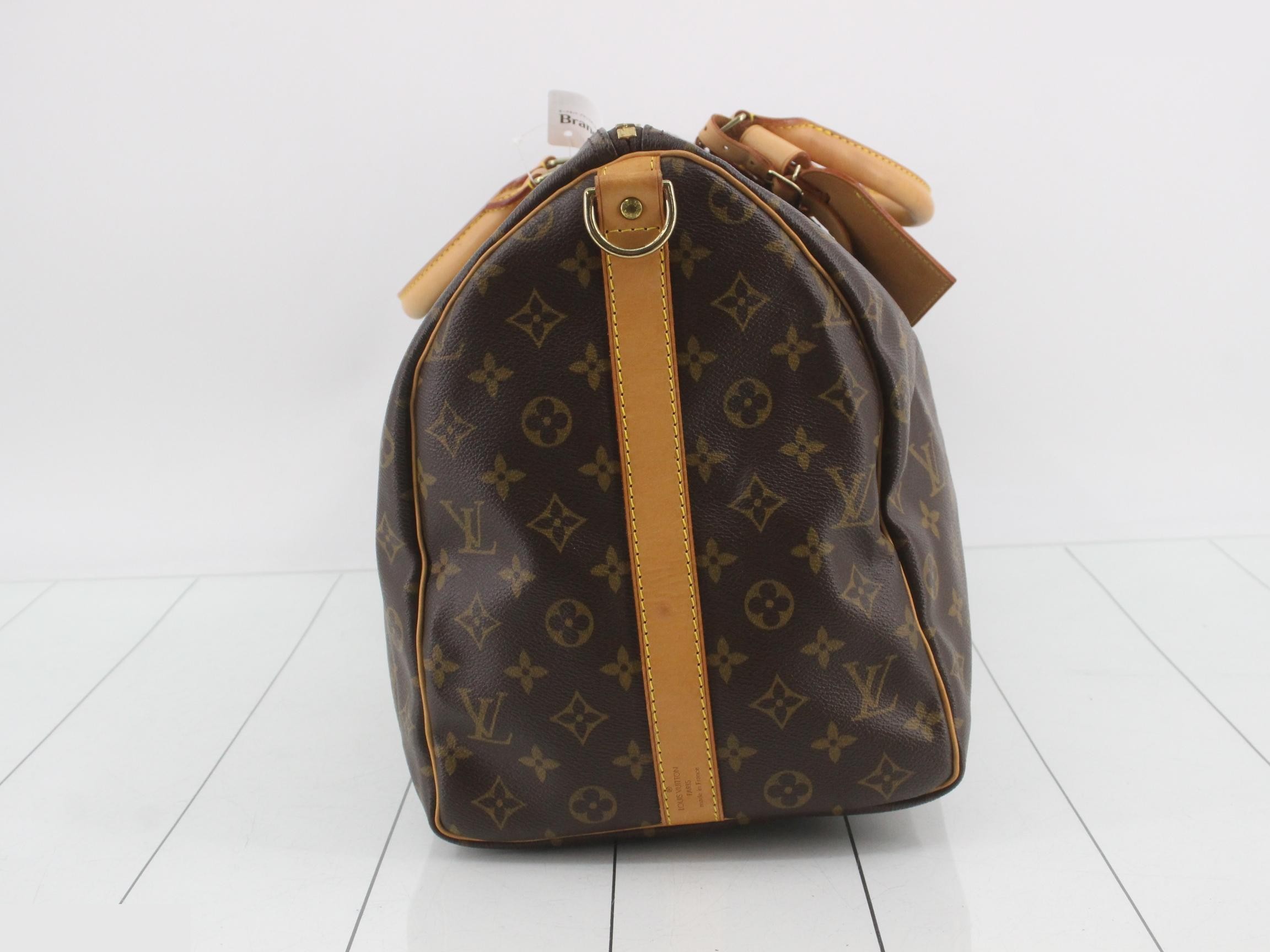 Keepall Bandoulière 50 FL0073 - Includes strap, handle, name tag, and key. — view 4