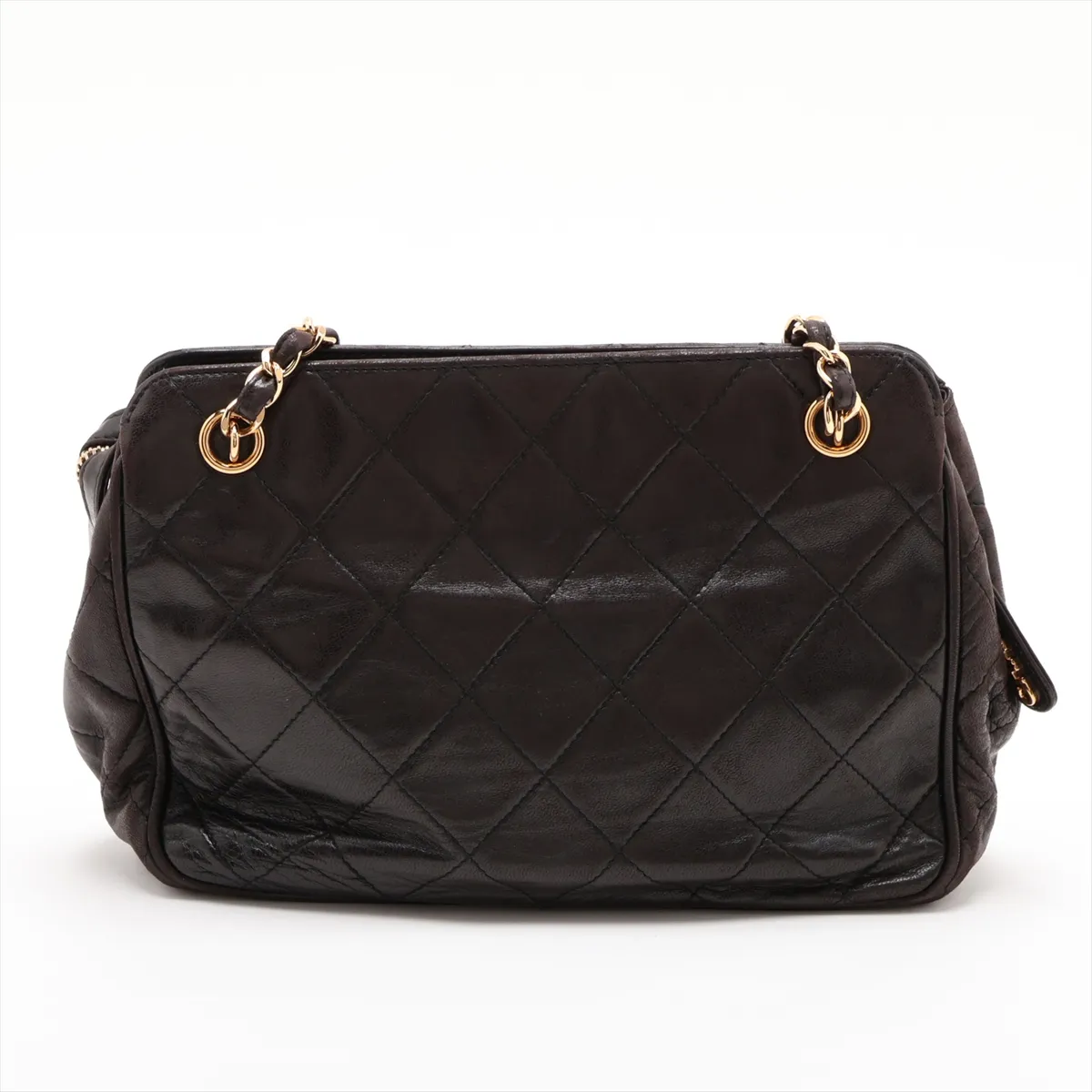 Matelassé Lambskin Chain Shoulder Bag, Brown with Gold Hardware, 4238148, Series 4 — view 2