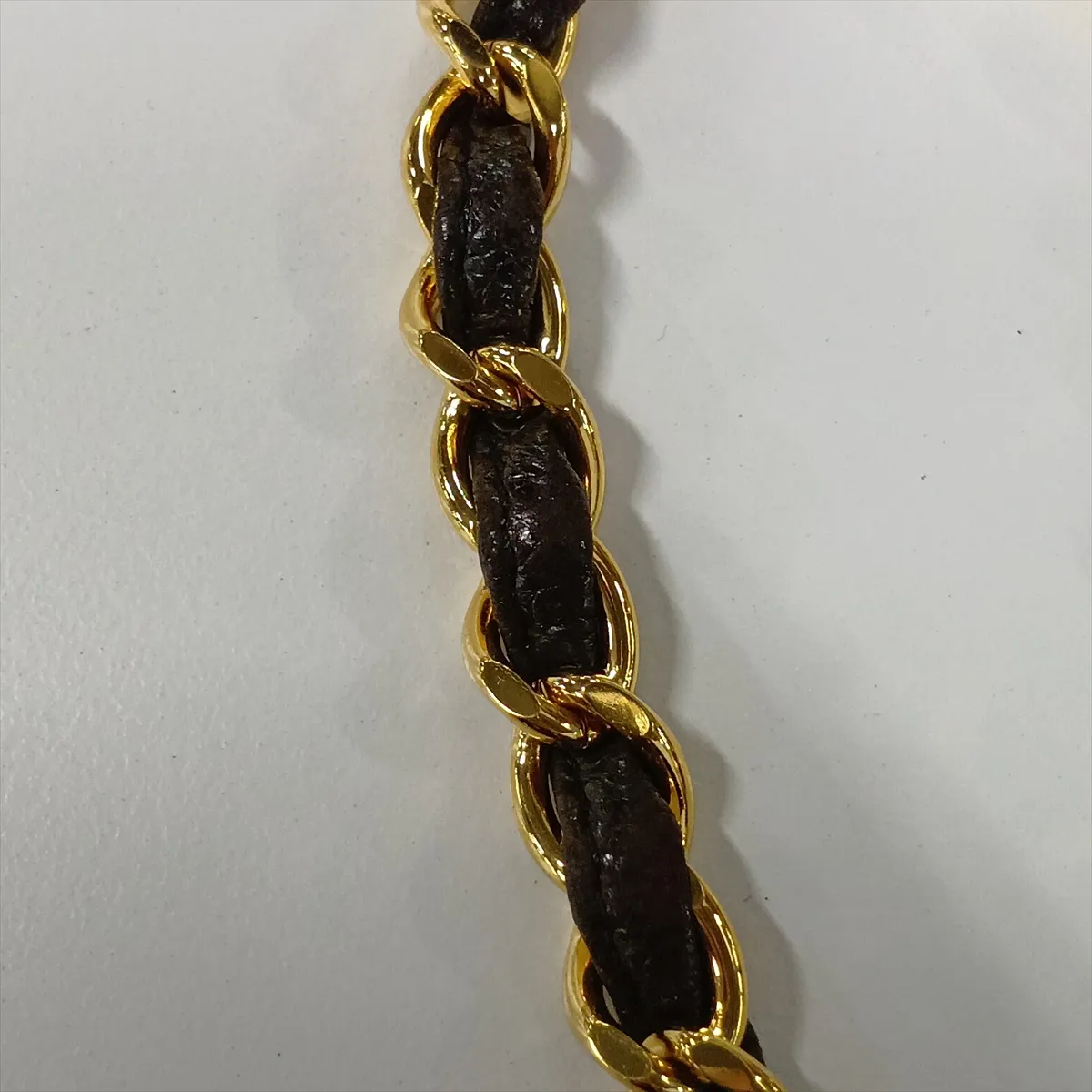 Matelassé Lambskin Chain Shoulder Bag, Brown with Gold Hardware, 4238148, Series 4 — view 12