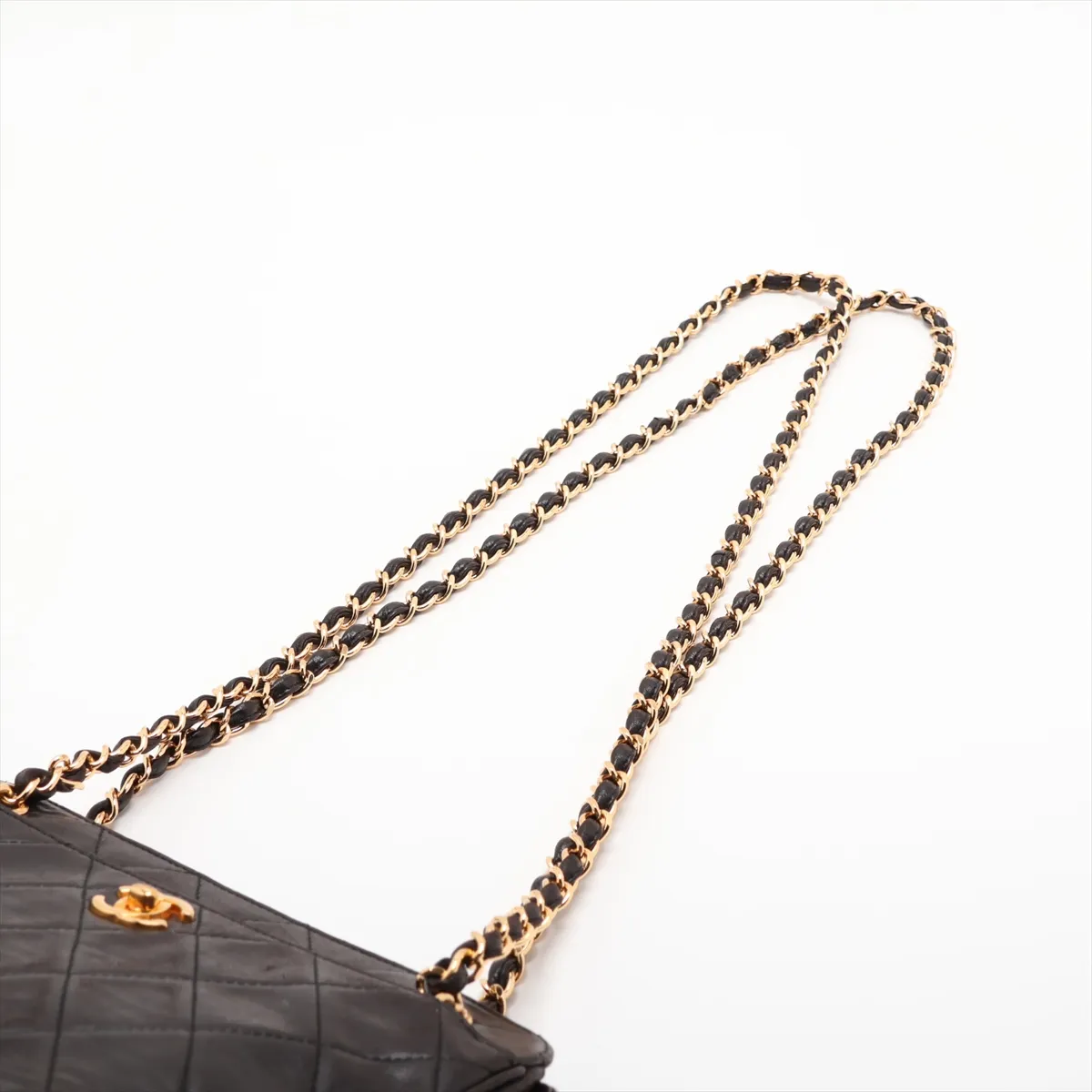 Matelassé Lambskin Chain Shoulder Bag, Brown with Gold Hardware, 4238148, Series 4 — view 5