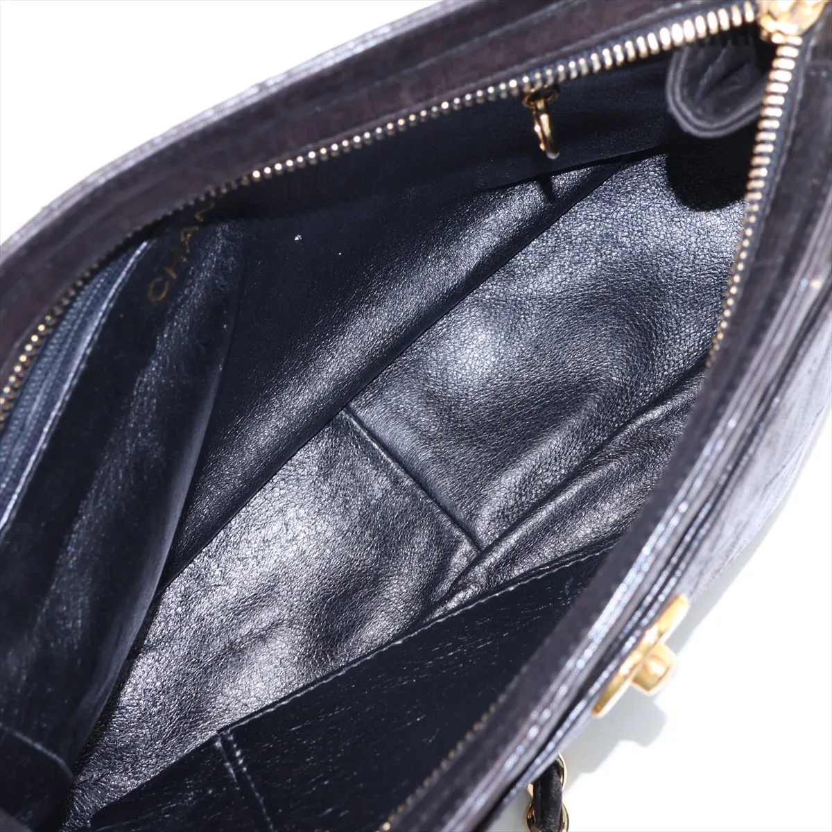 Matelassé Lambskin Chain Shoulder Bag, Brown with Gold Hardware, 4238148, Series 4 — view 6