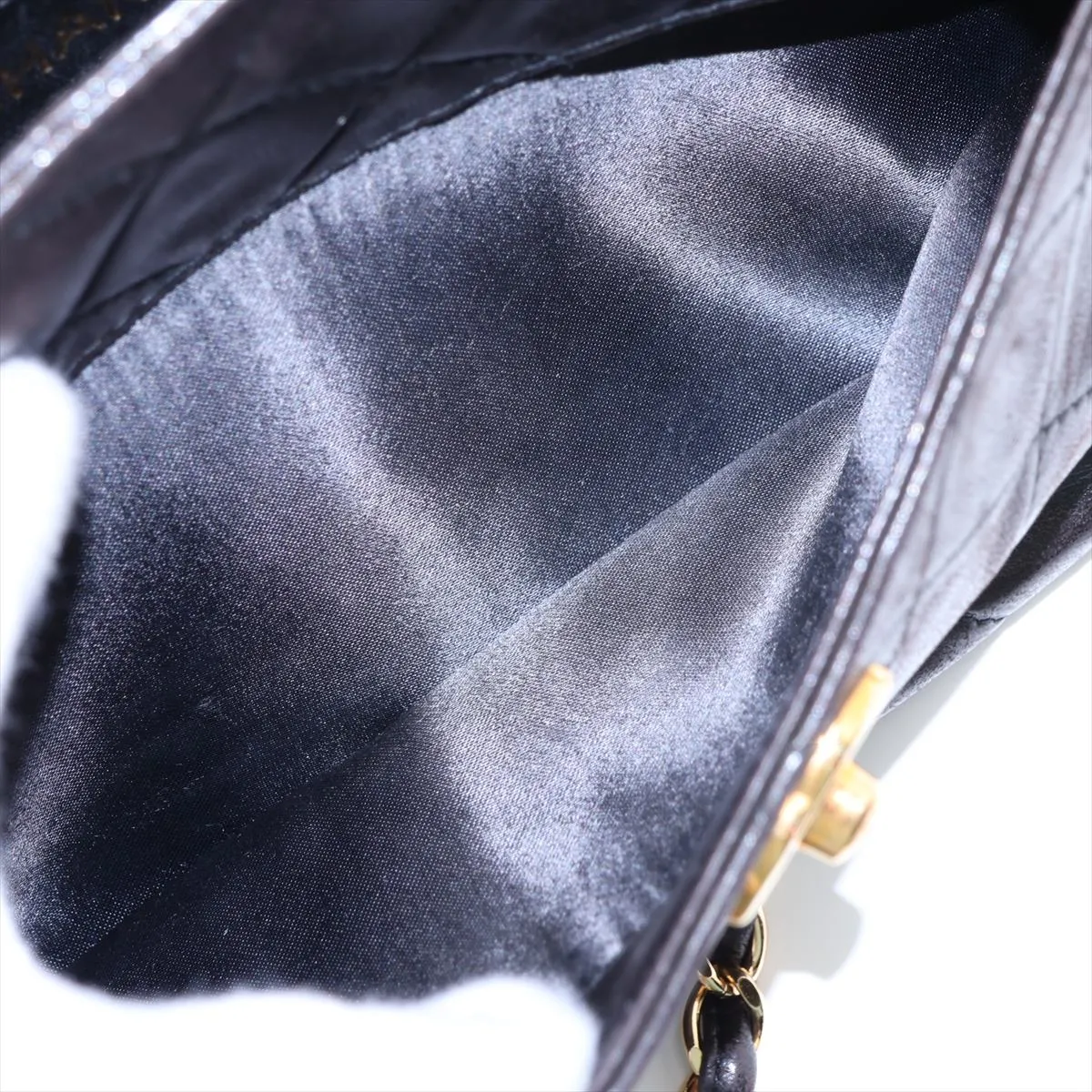Matelassé Lambskin Chain Shoulder Bag, Brown with Gold Hardware, 4238148, Series 4 — view 9