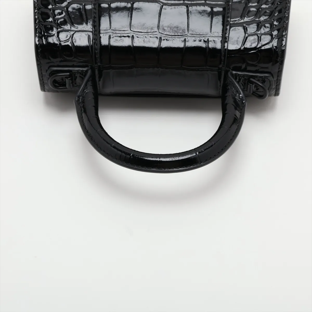 Hourglass XS 592833 Crocodile Embossed 2-Way Handbag Black — view 5