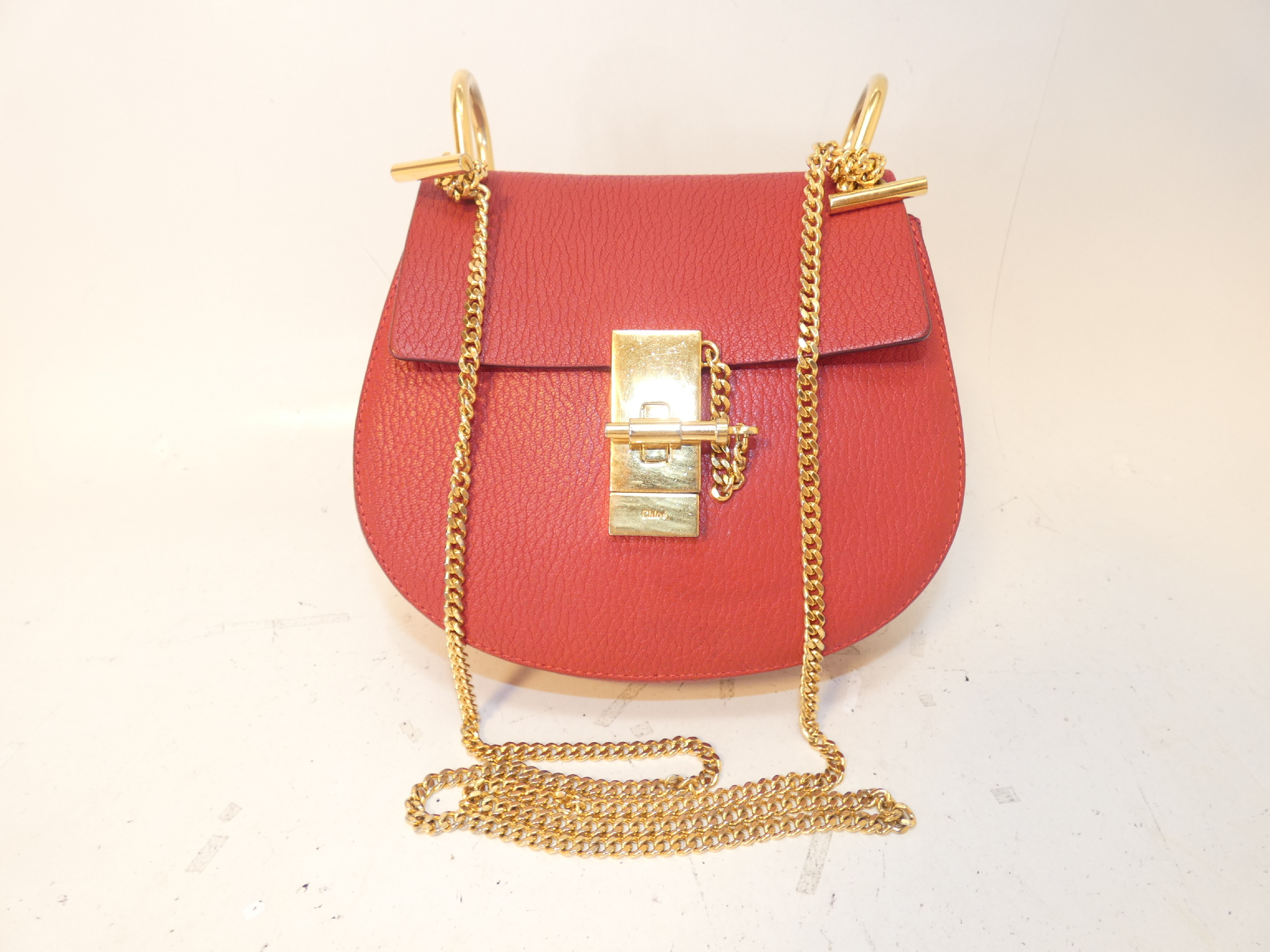 Marcie Turnlock Leather Chain Shoulder Bag
