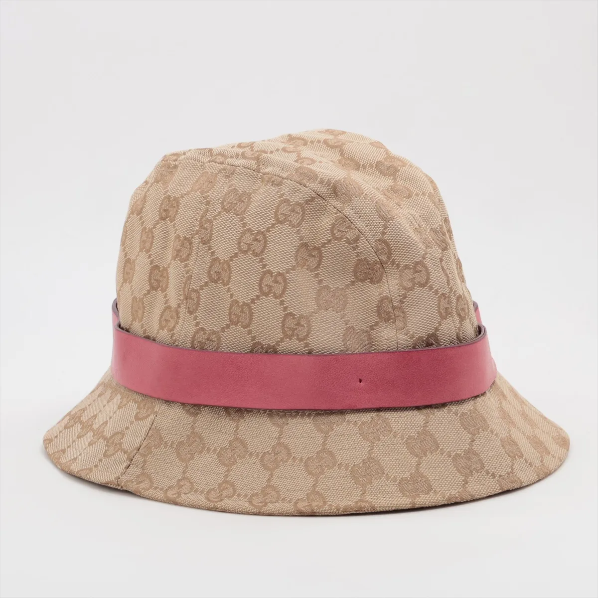 GG Bucket Hat, Size L, Polyamide x Cotton, Beige. Shows signs of wear, stretching, — view 2