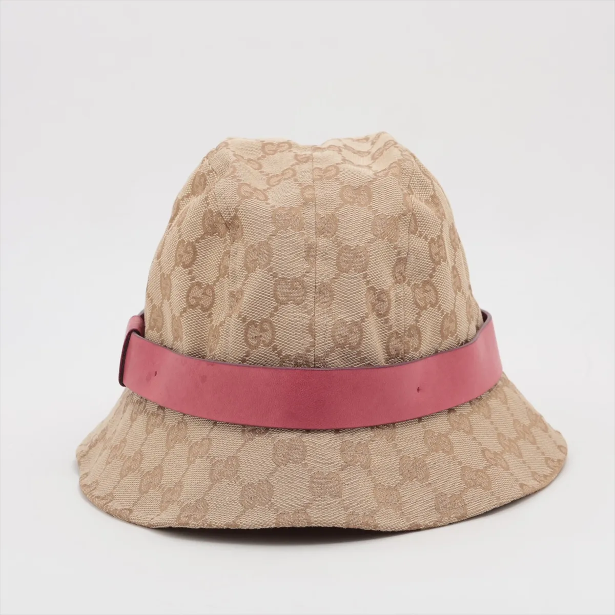 GG Bucket Hat, Size L, Polyamide x Cotton, Beige. Shows signs of wear, stretching, — view 3