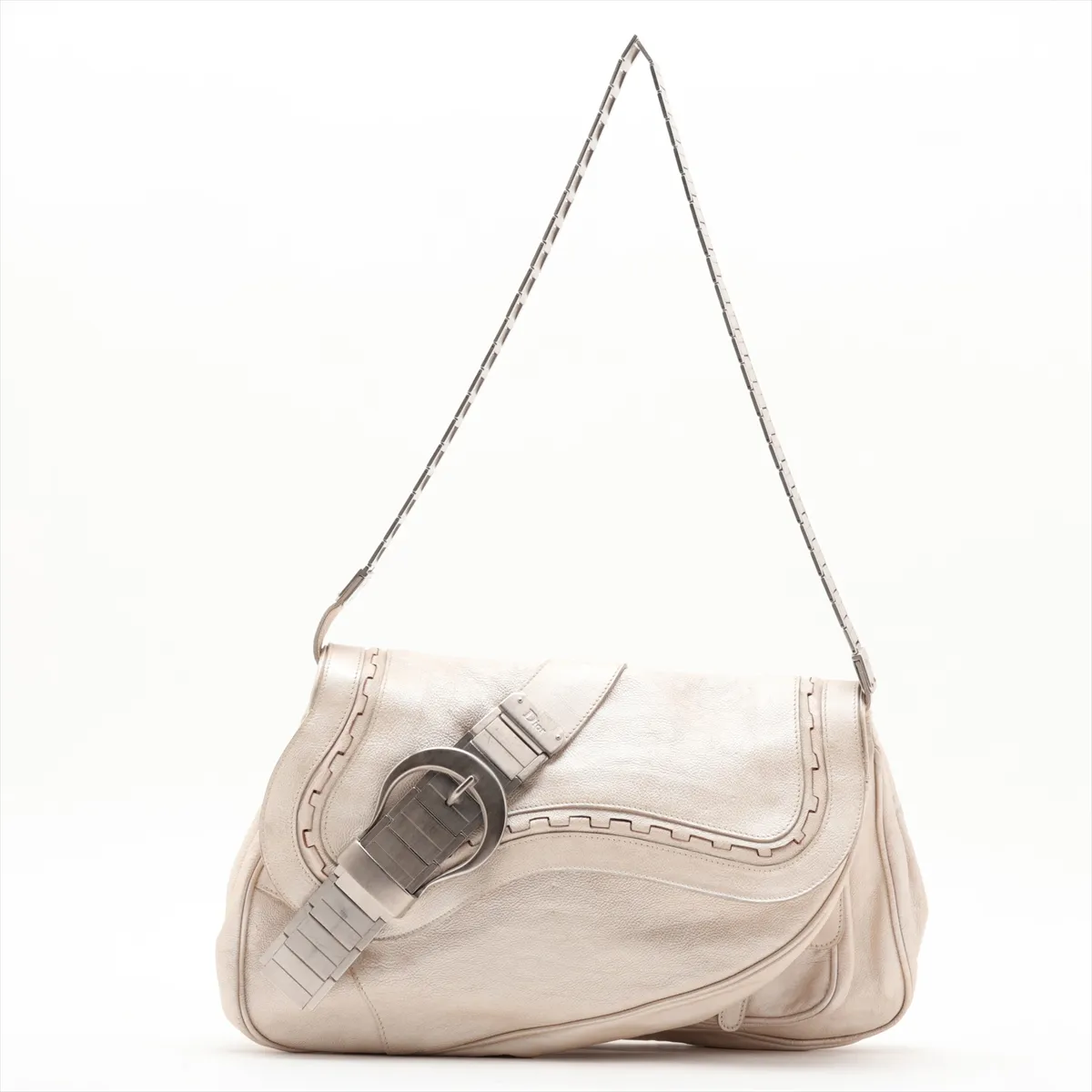 Gaucho Leather Shoulder Bag, Beige